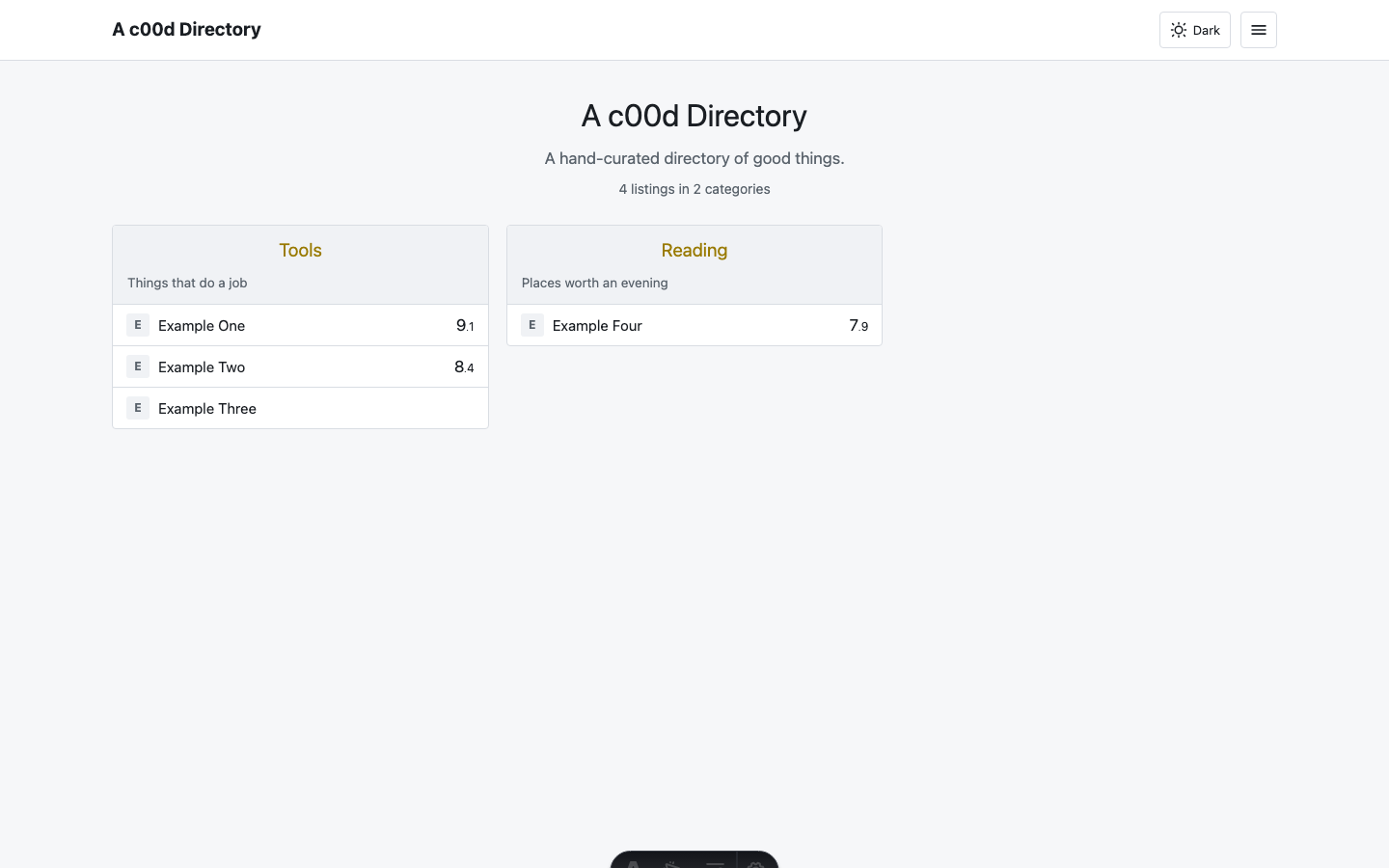 C00d Directory website template preview