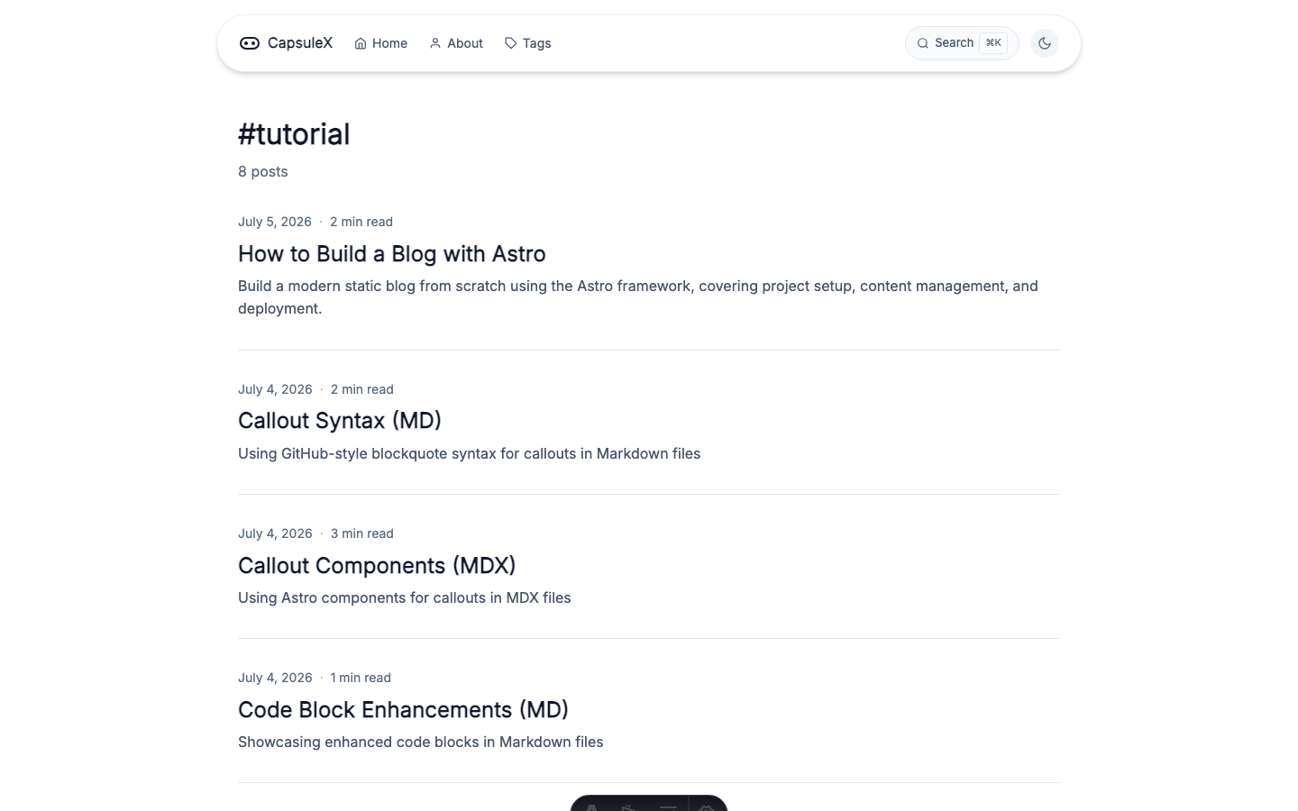 CapsuleX website template — page 5