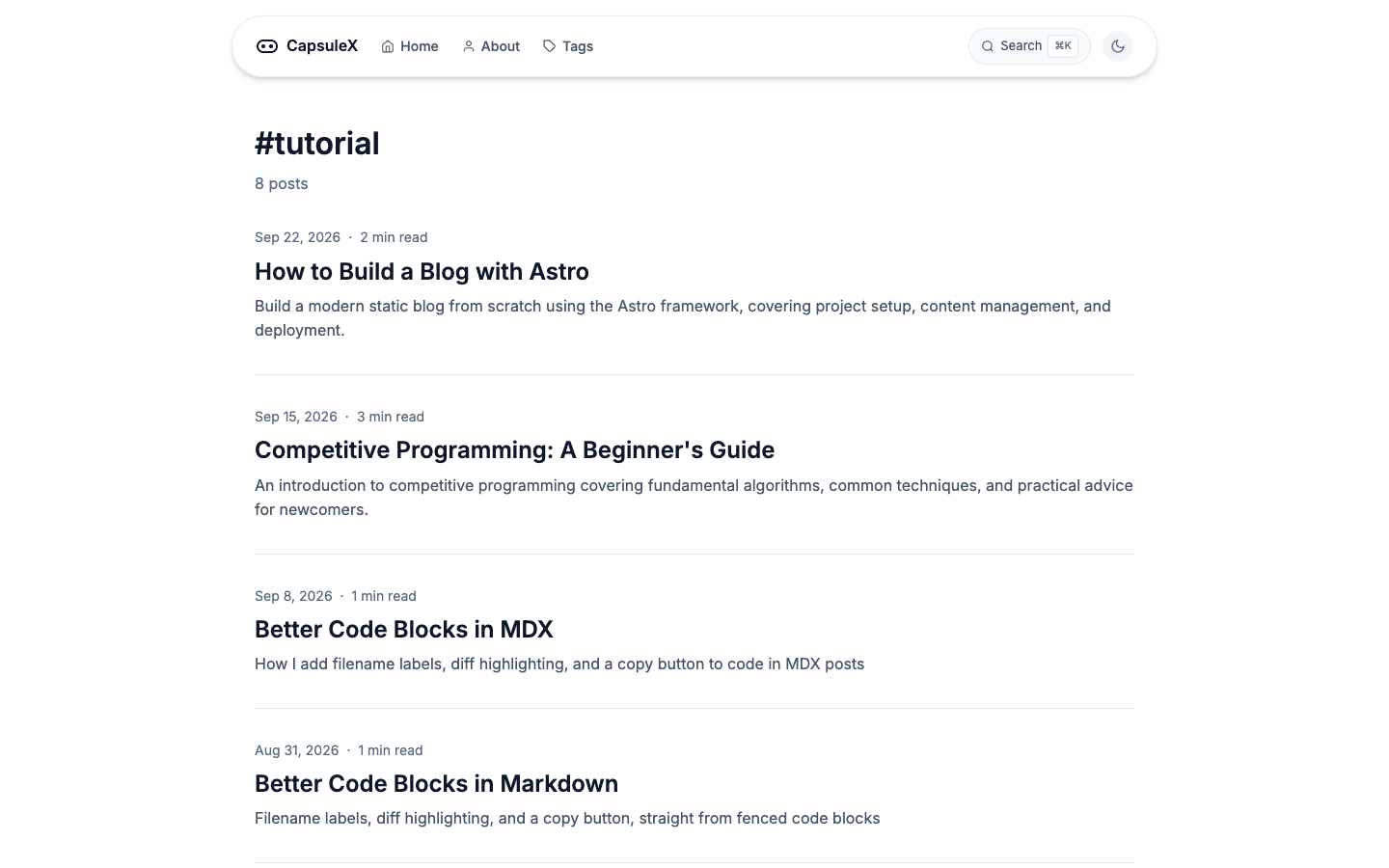 CapsuleX website template preview 5