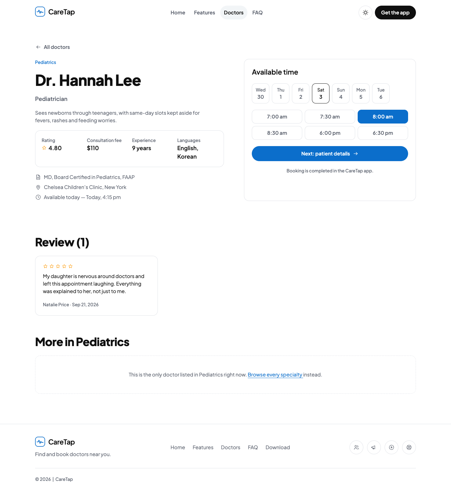 CareTap website template preview 6