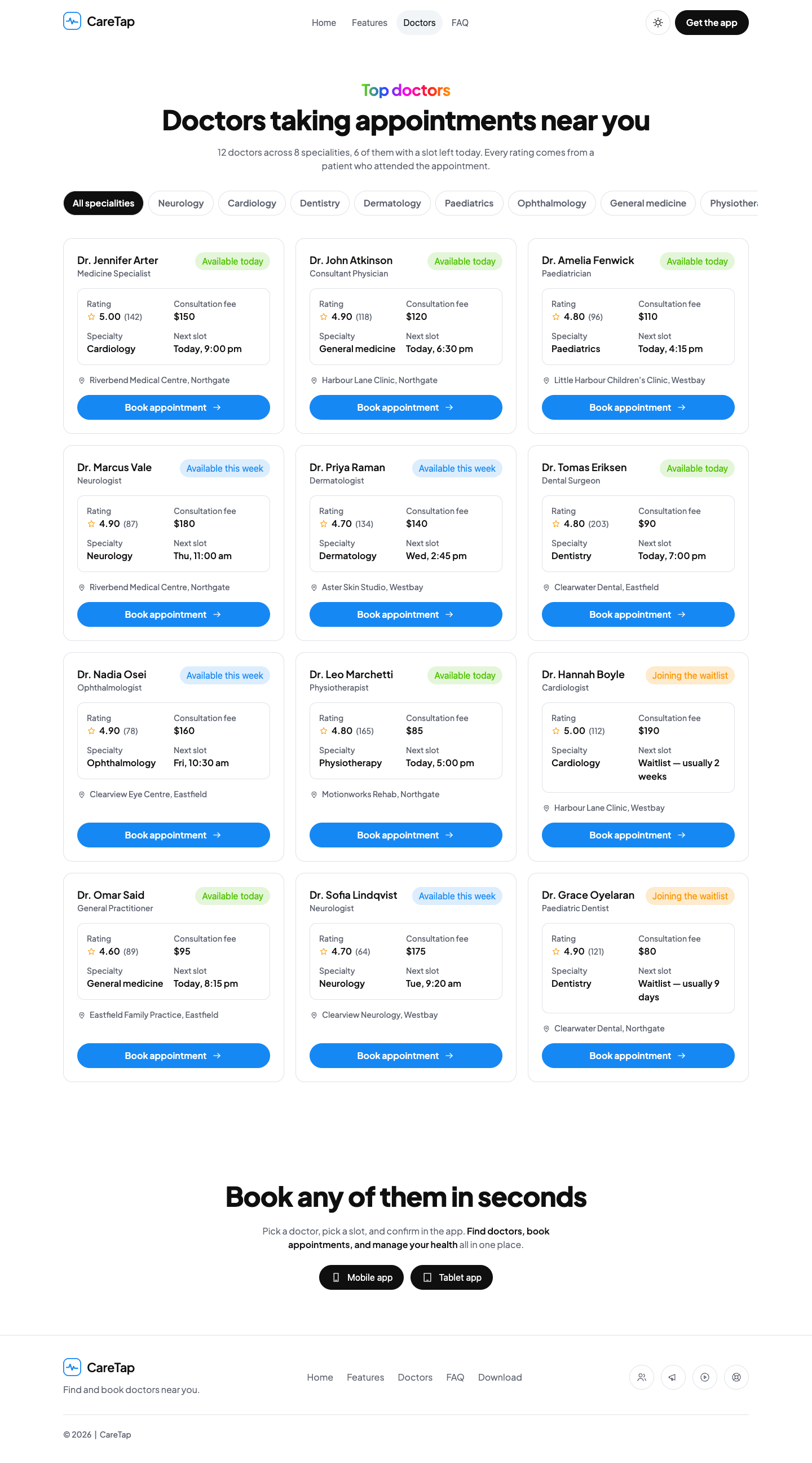 CareTap website template preview 7