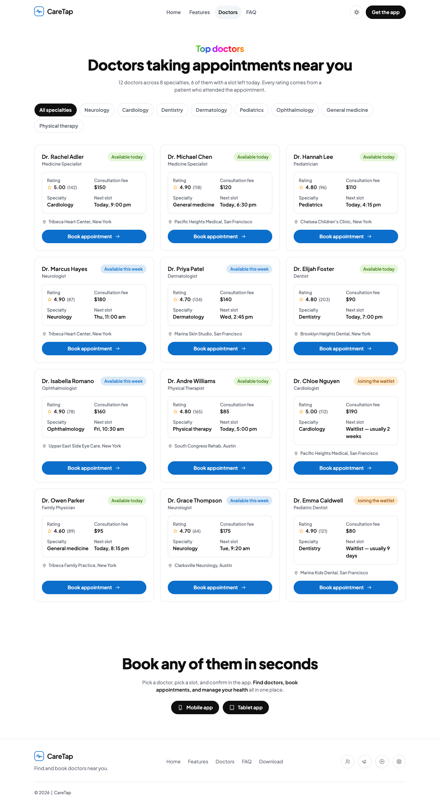 CareTap website template preview 7