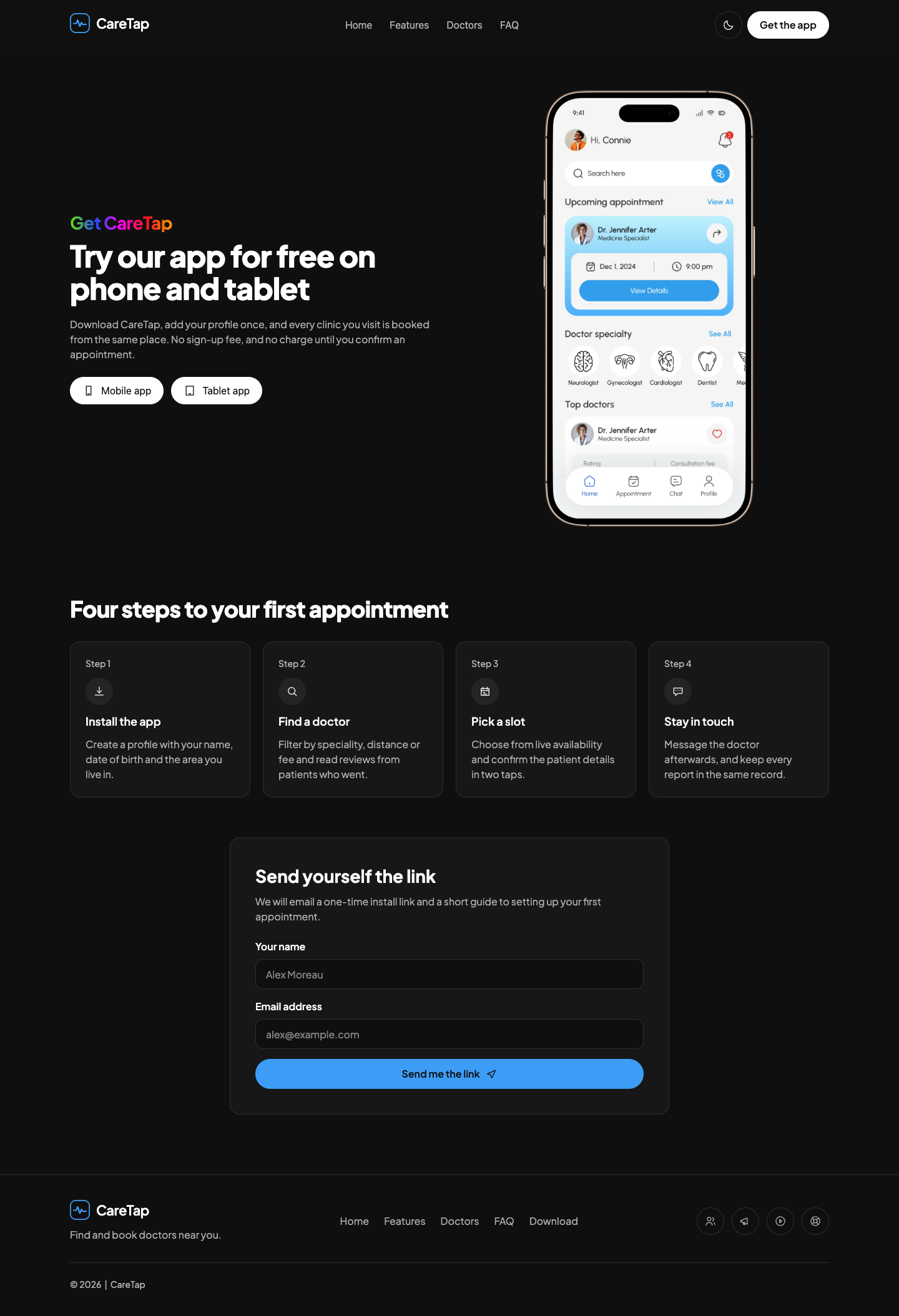 CareTap website template preview 8