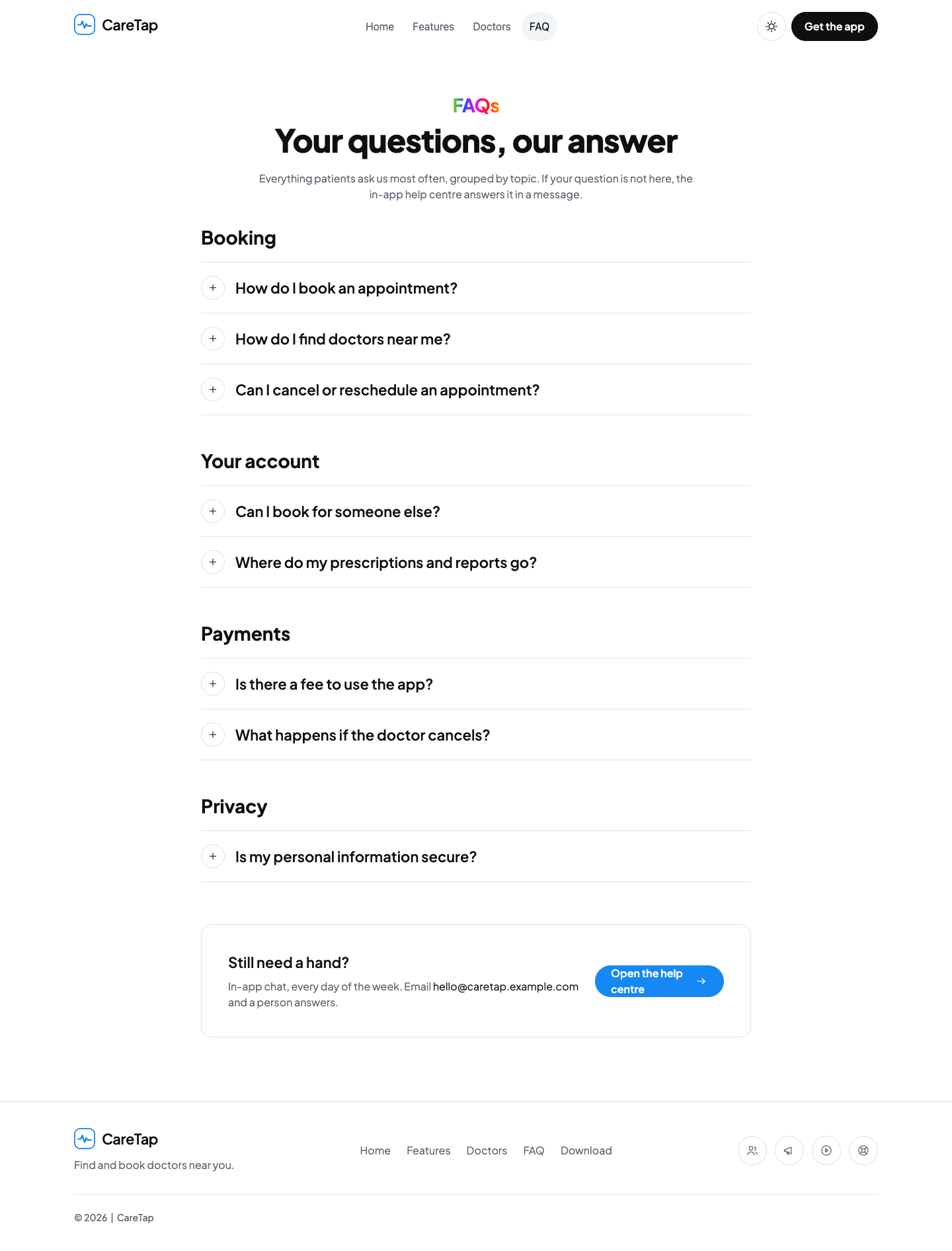 CareTap website template preview 9