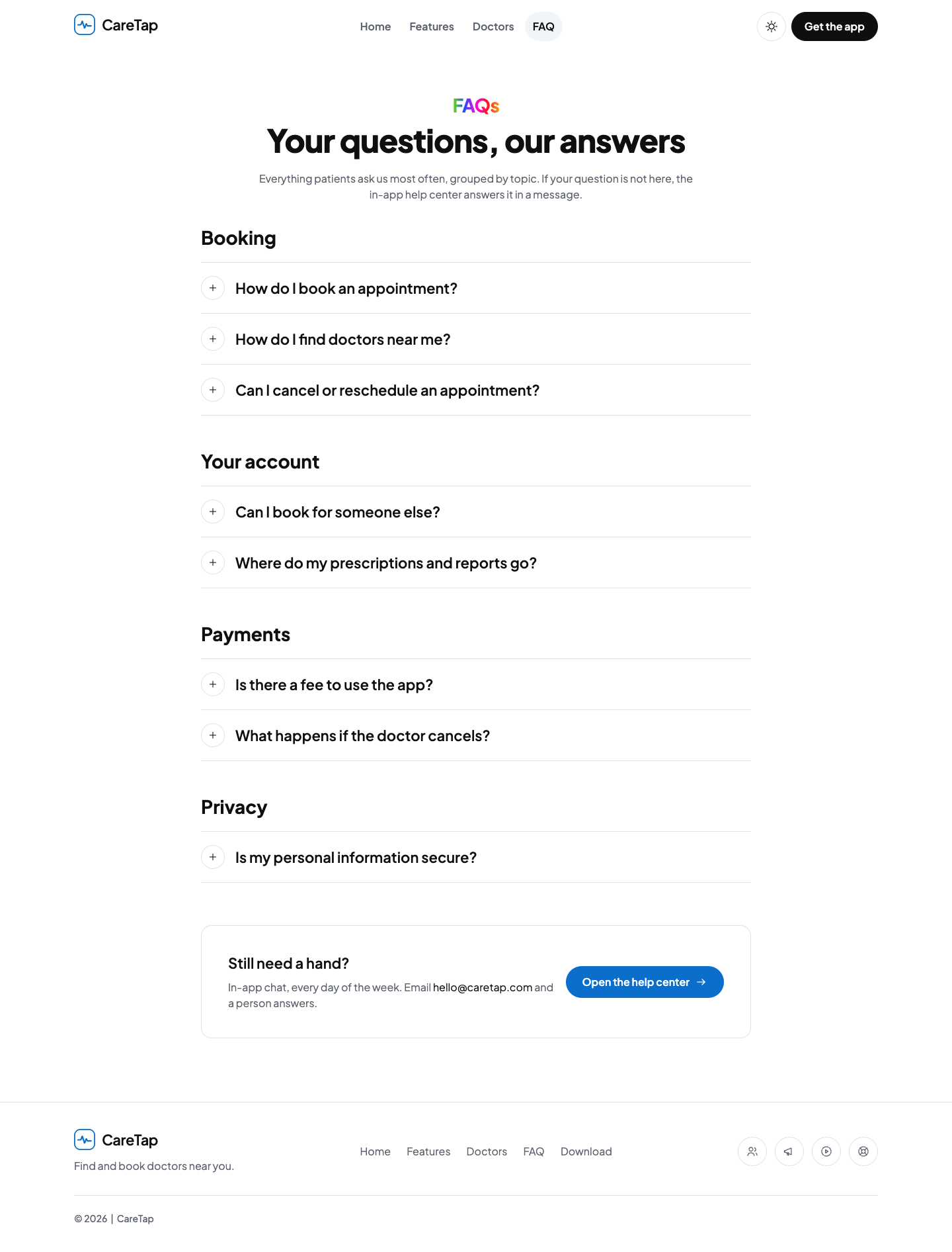CareTap website template preview 9