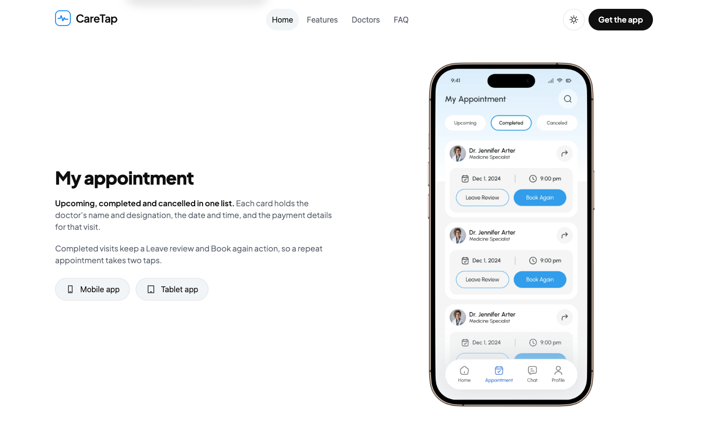 CareTap website template preview 5