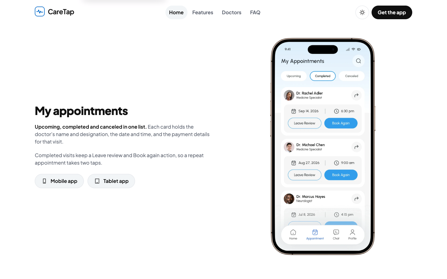 CareTap website template preview 5