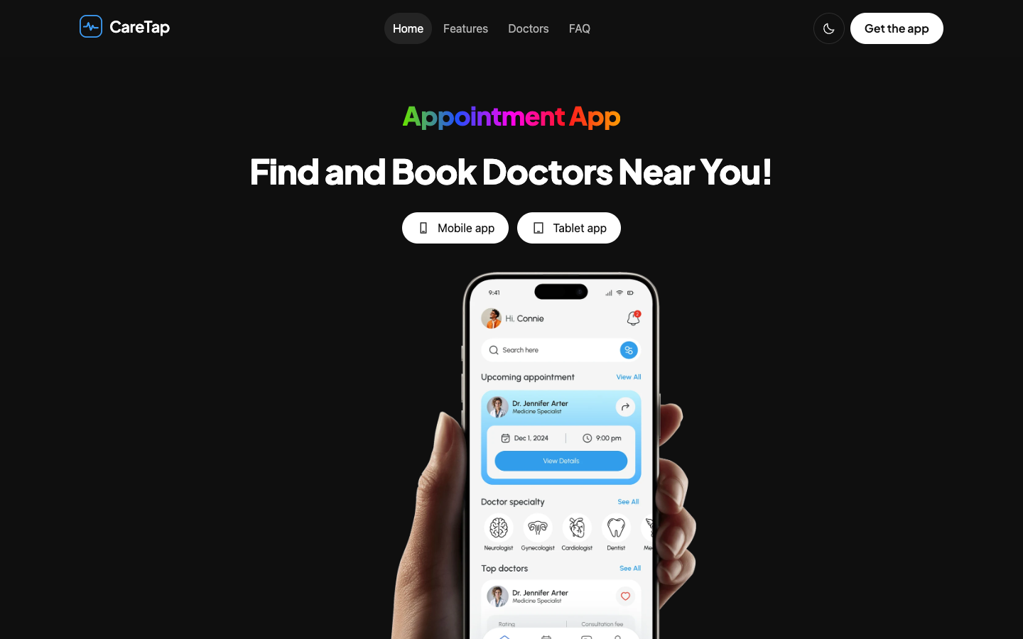 CareTap website template preview 2