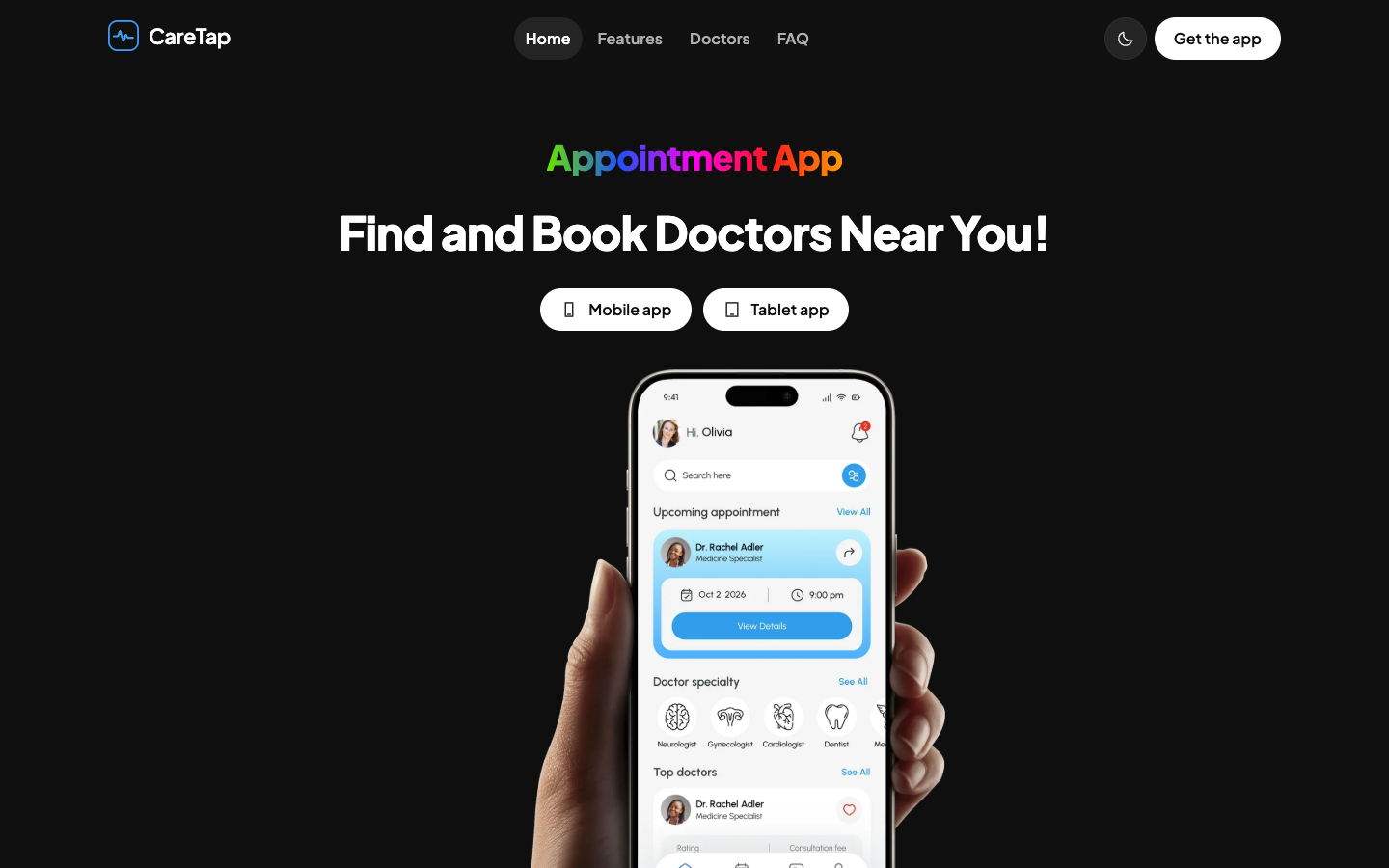CareTap website template preview 2