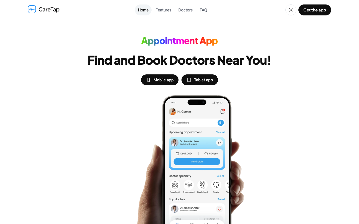 CareTap website template preview