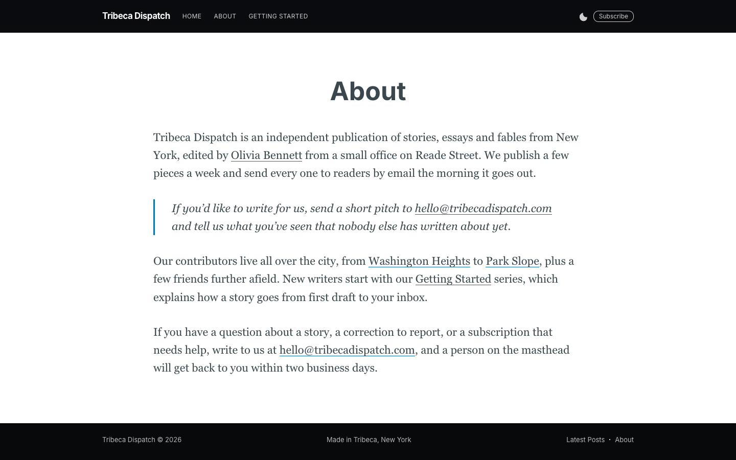Casper website template preview 2