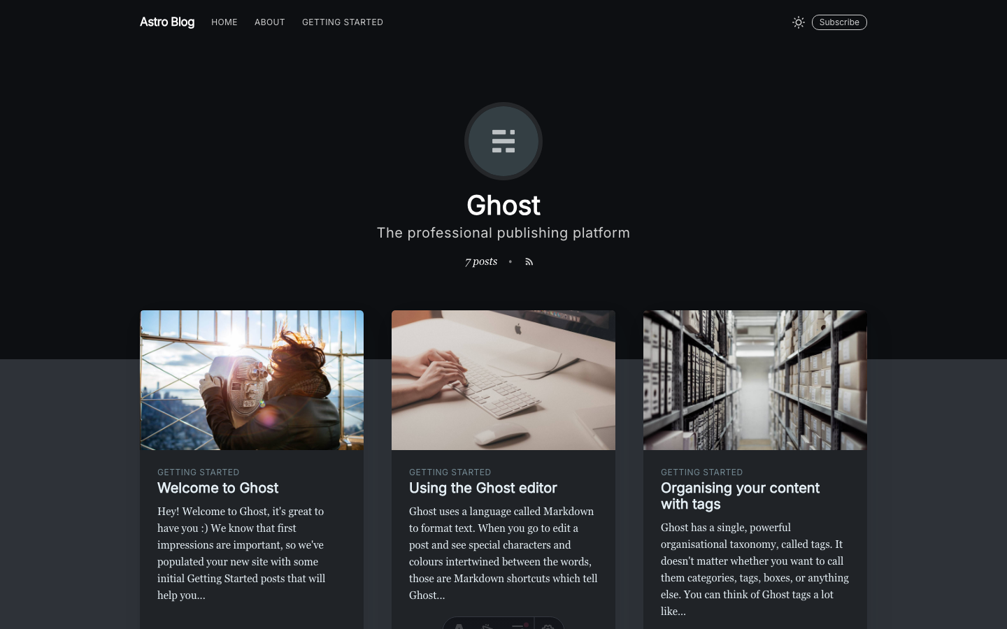 Casper website template — page 3