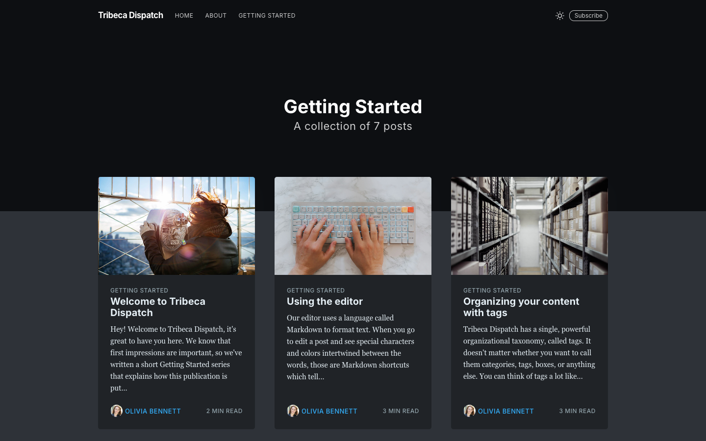 Casper website template preview 6