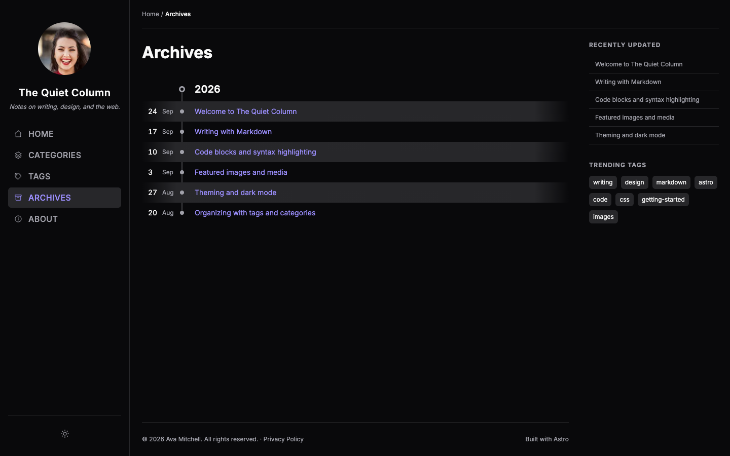 Chirping website template preview 4