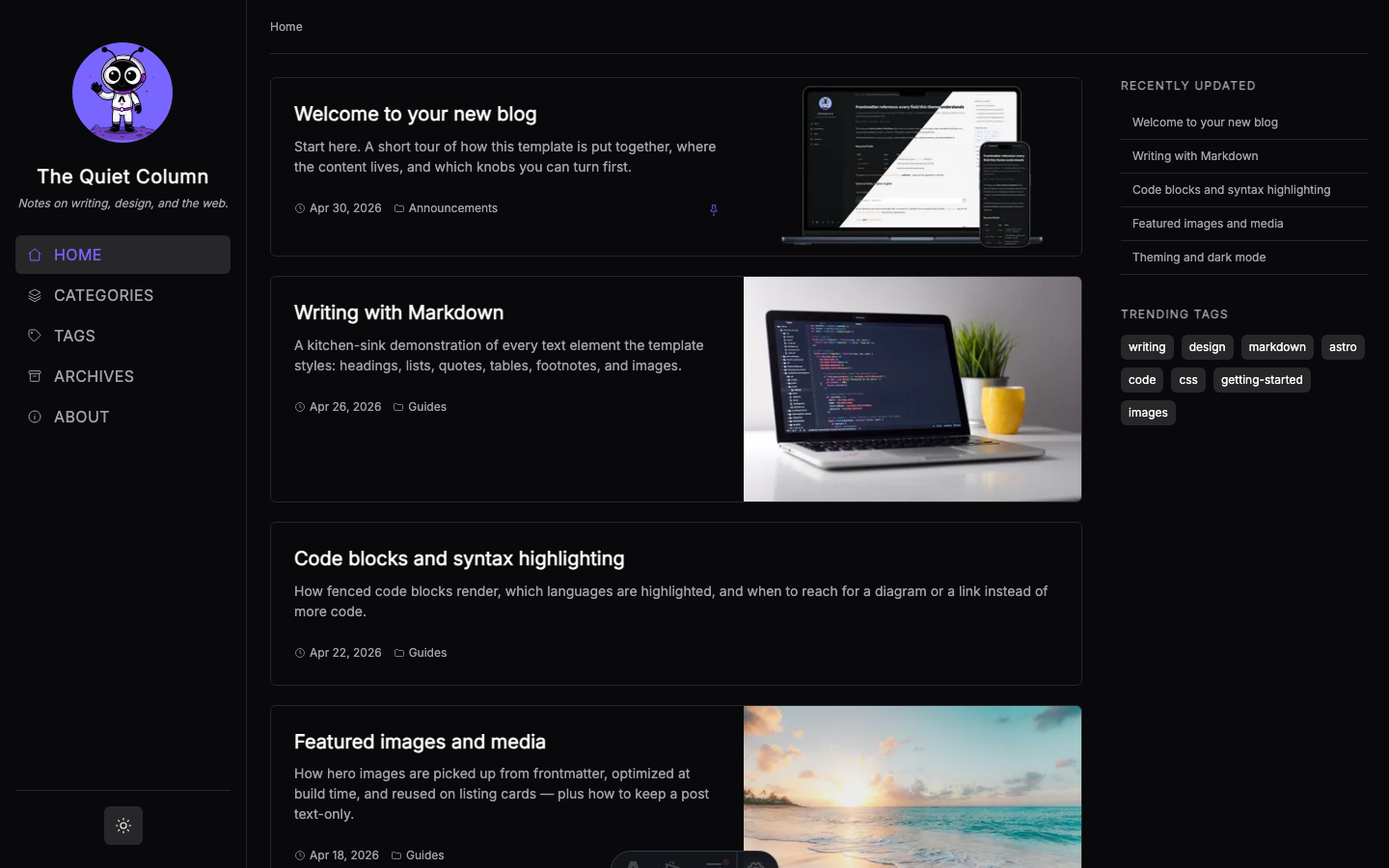 Chirping website template — page 2