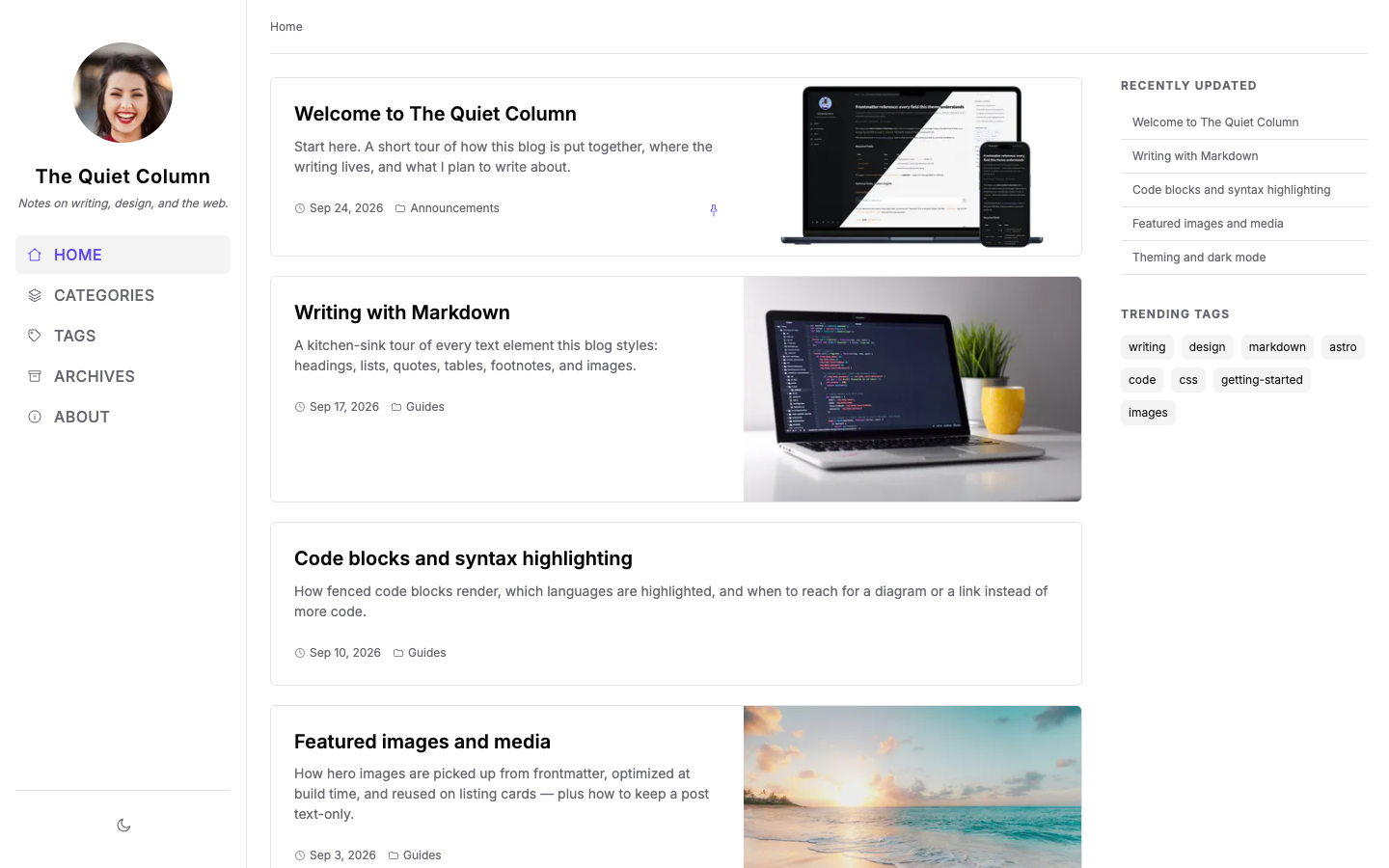 Chirping website template preview