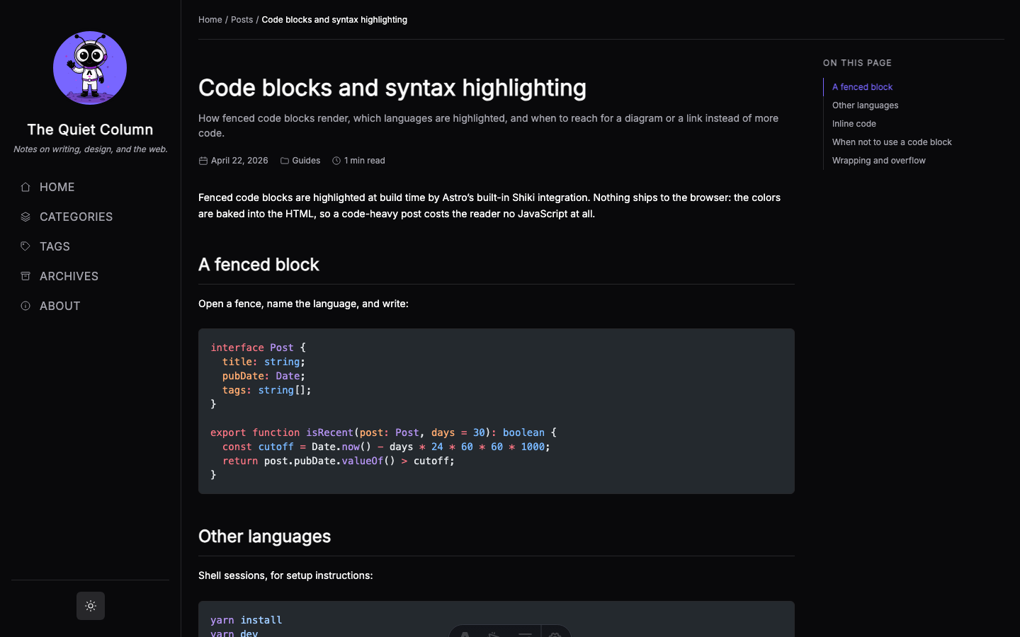 Chirping website template — page 5