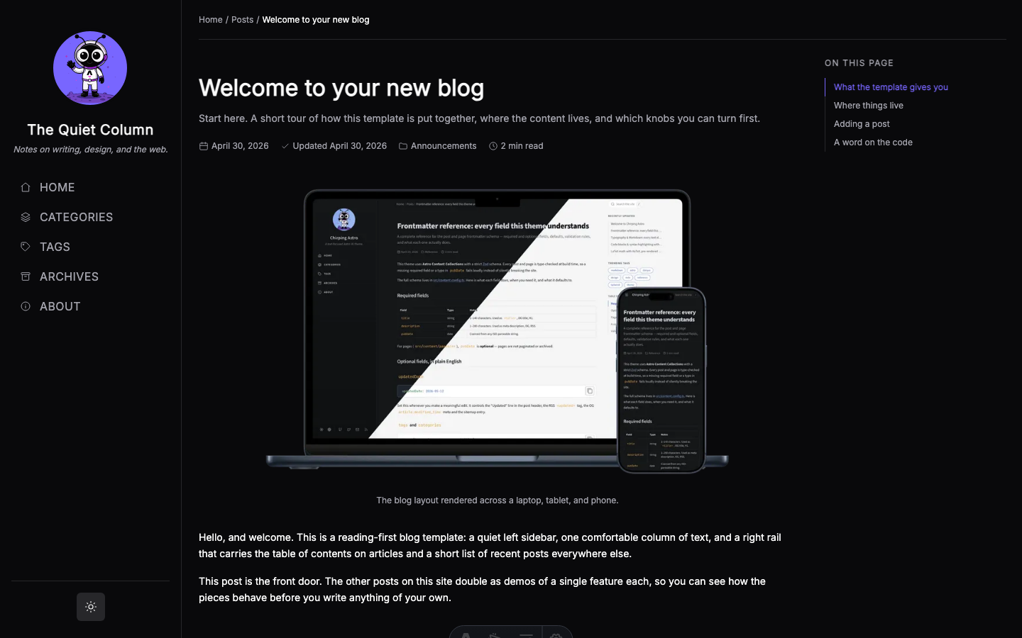 Chirping website template — page 7