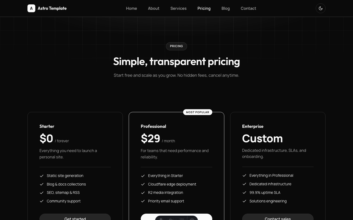 Cloudflare-Style SaaS Site website template — page 6