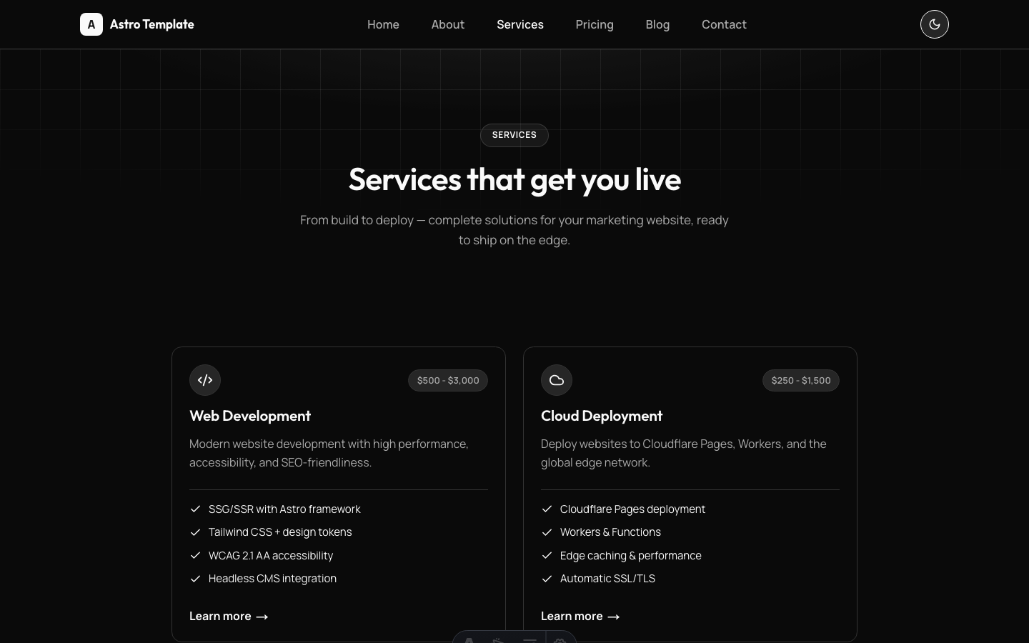 Cloudflare-Style SaaS Site website template — page 8