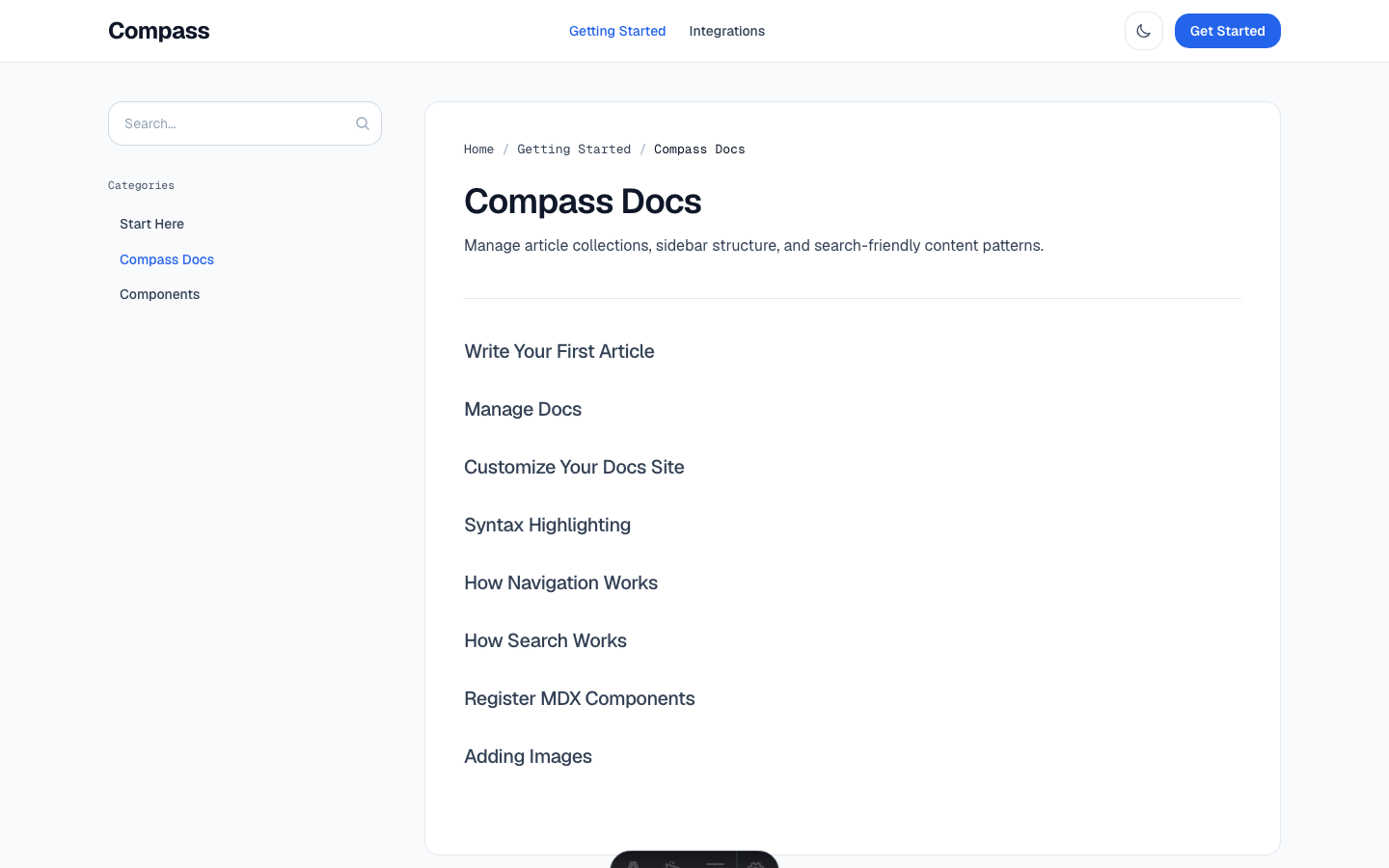 Compass website template — page 3
