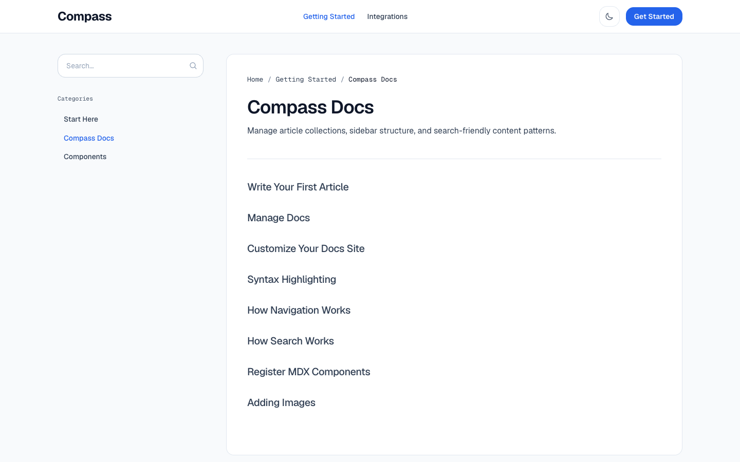 Compass website template preview 3