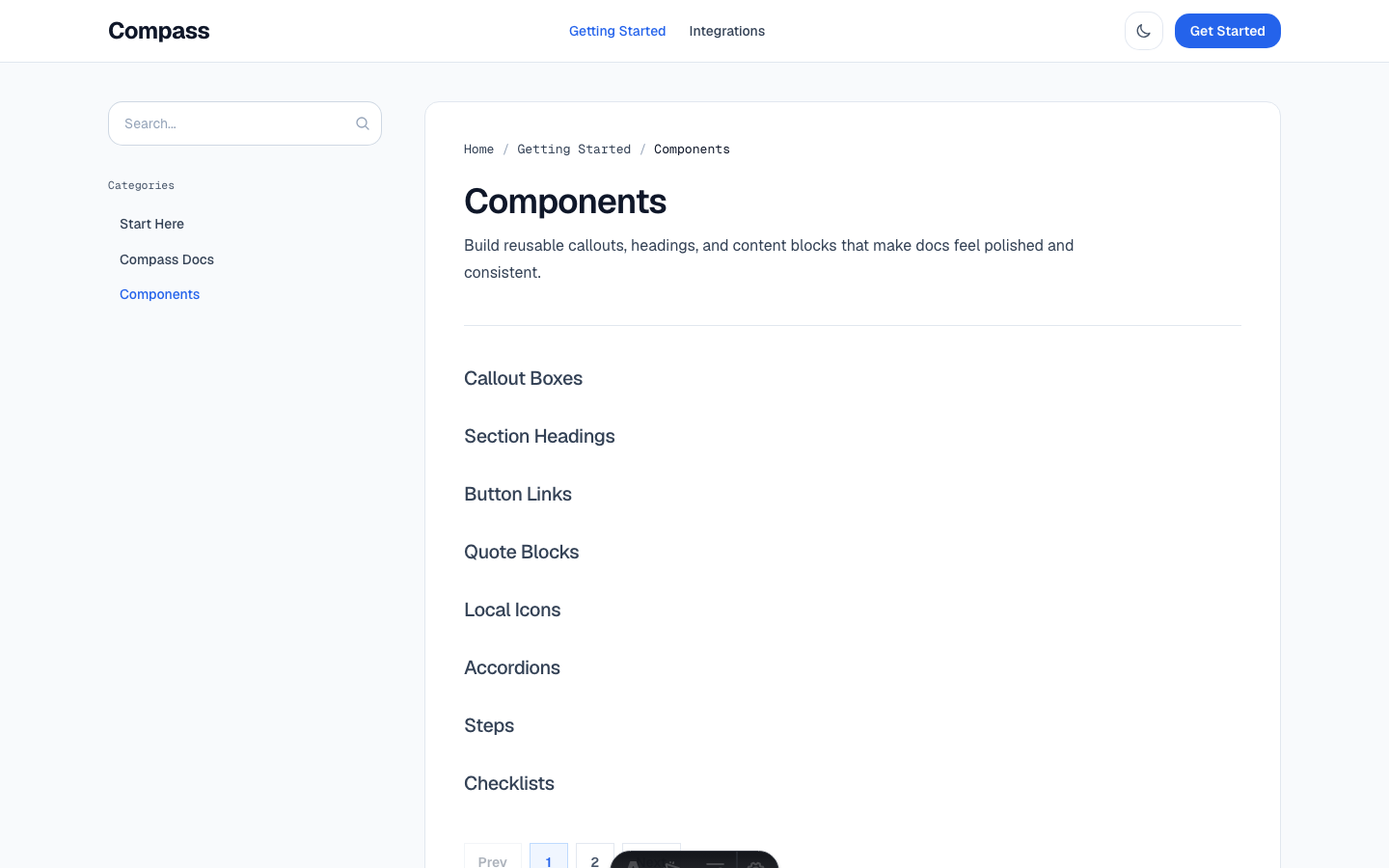 Compass website template — page 4