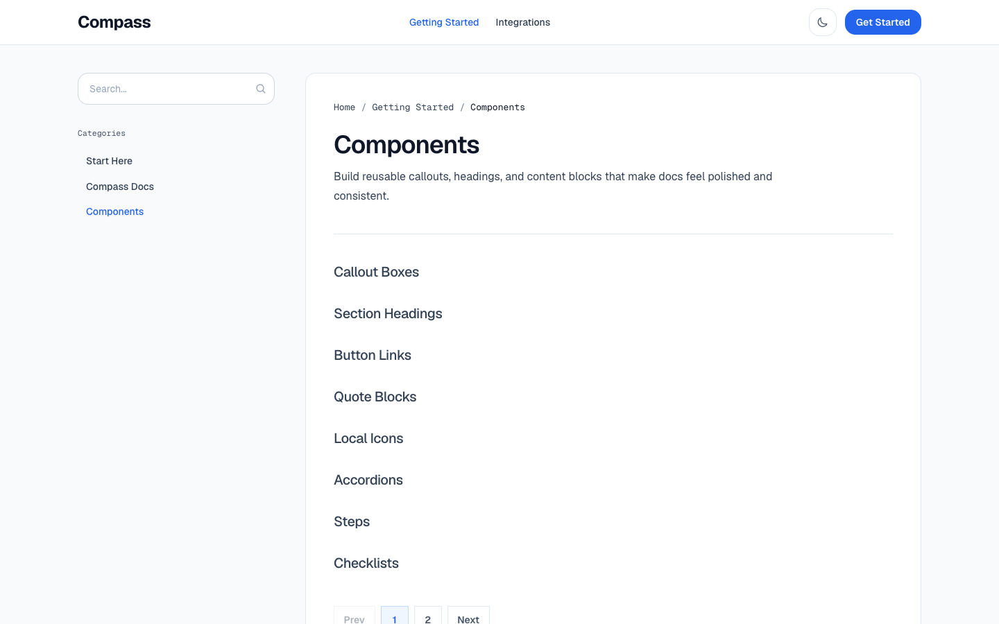 Compass website template preview 4