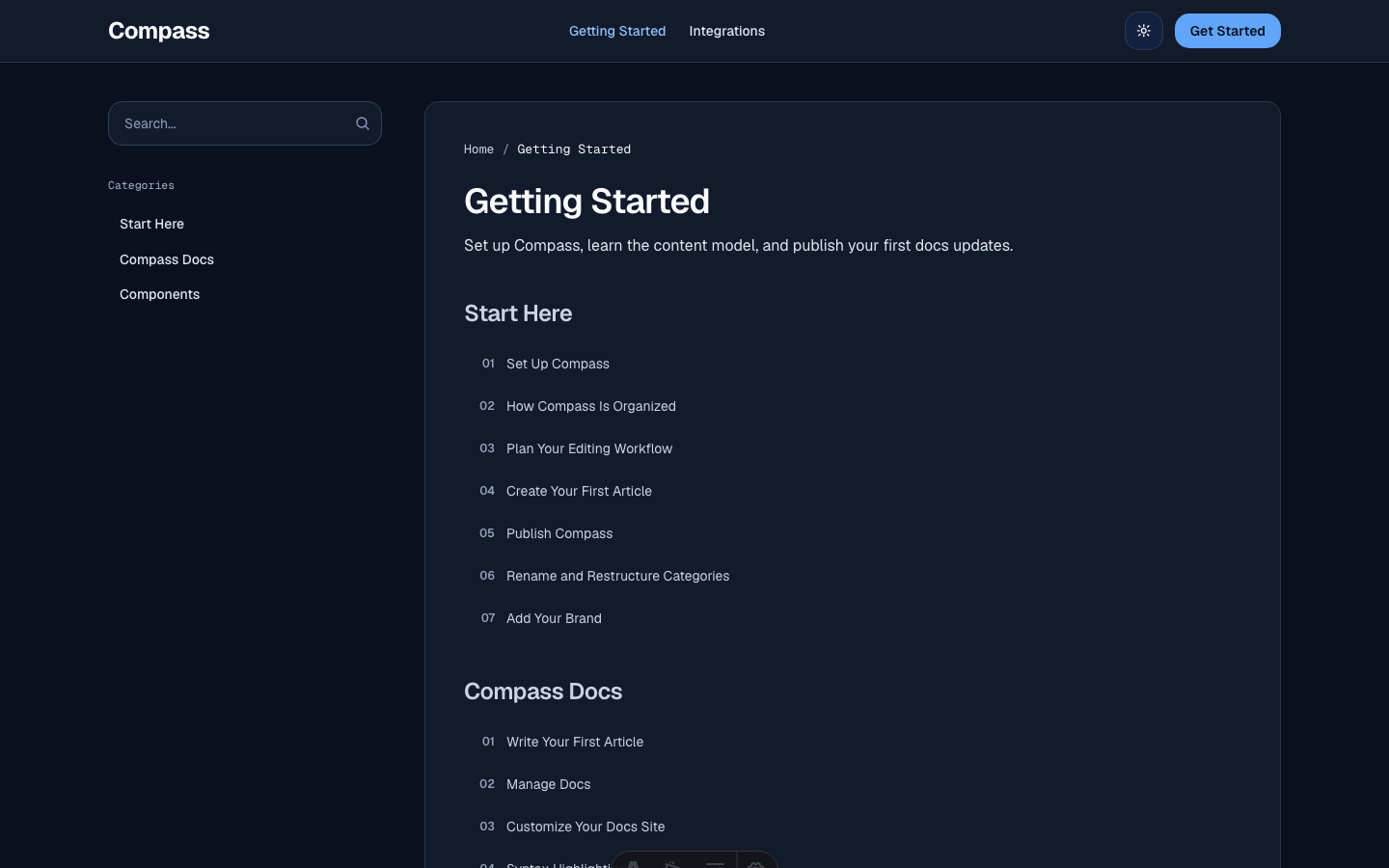 Compass website template — page 5
