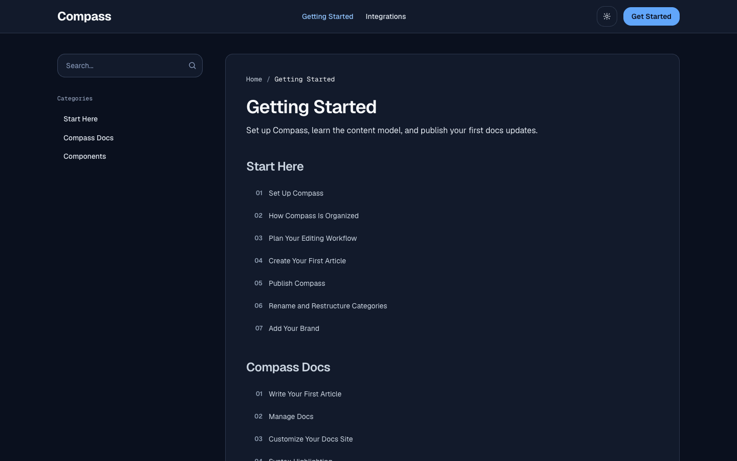 Compass website template preview 5