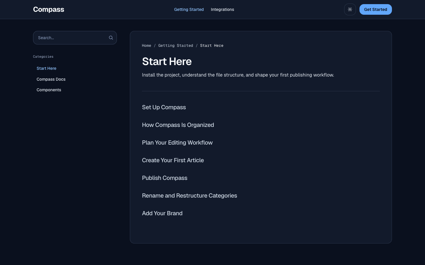 Compass website template preview 6