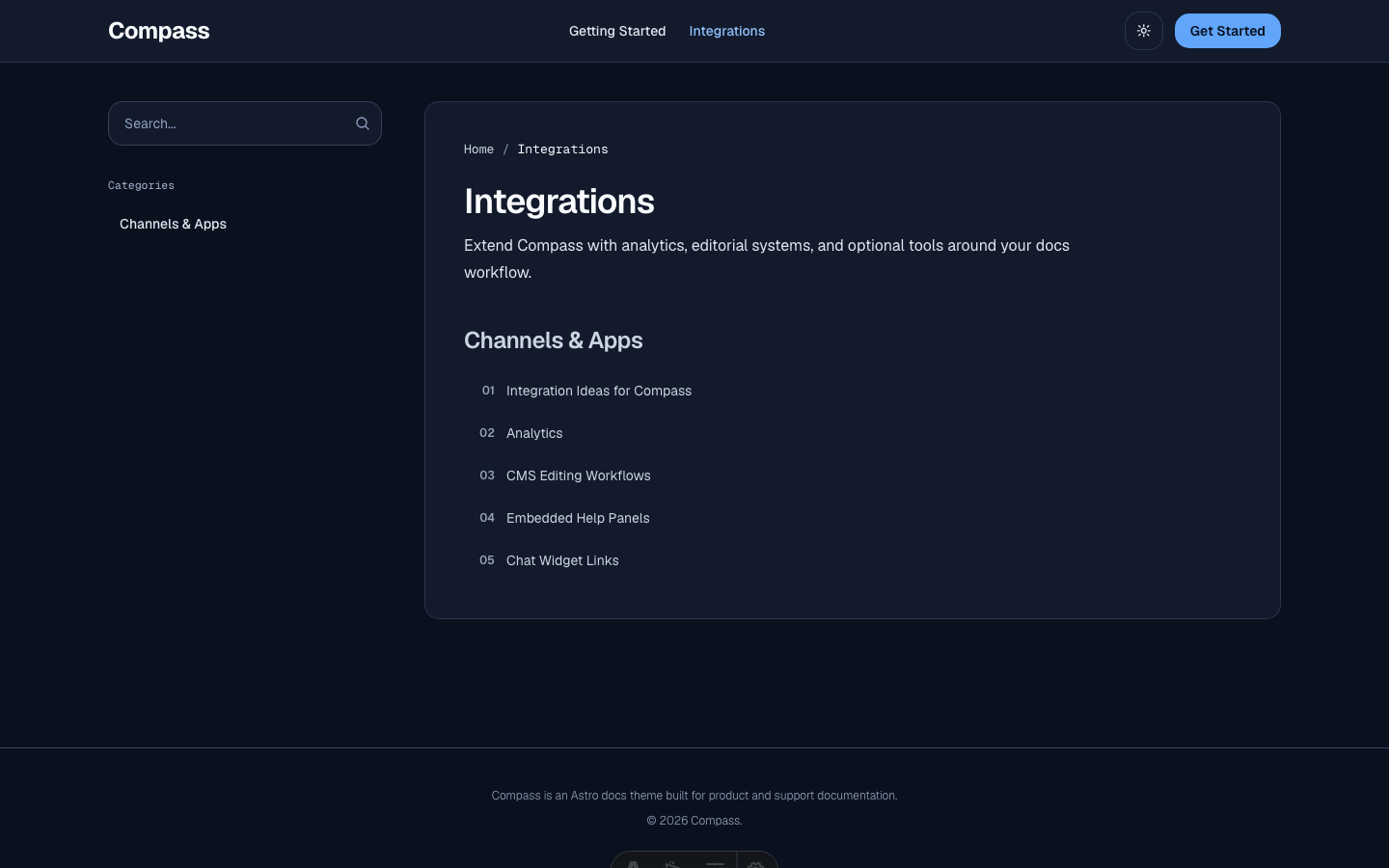 Compass website template — page 8