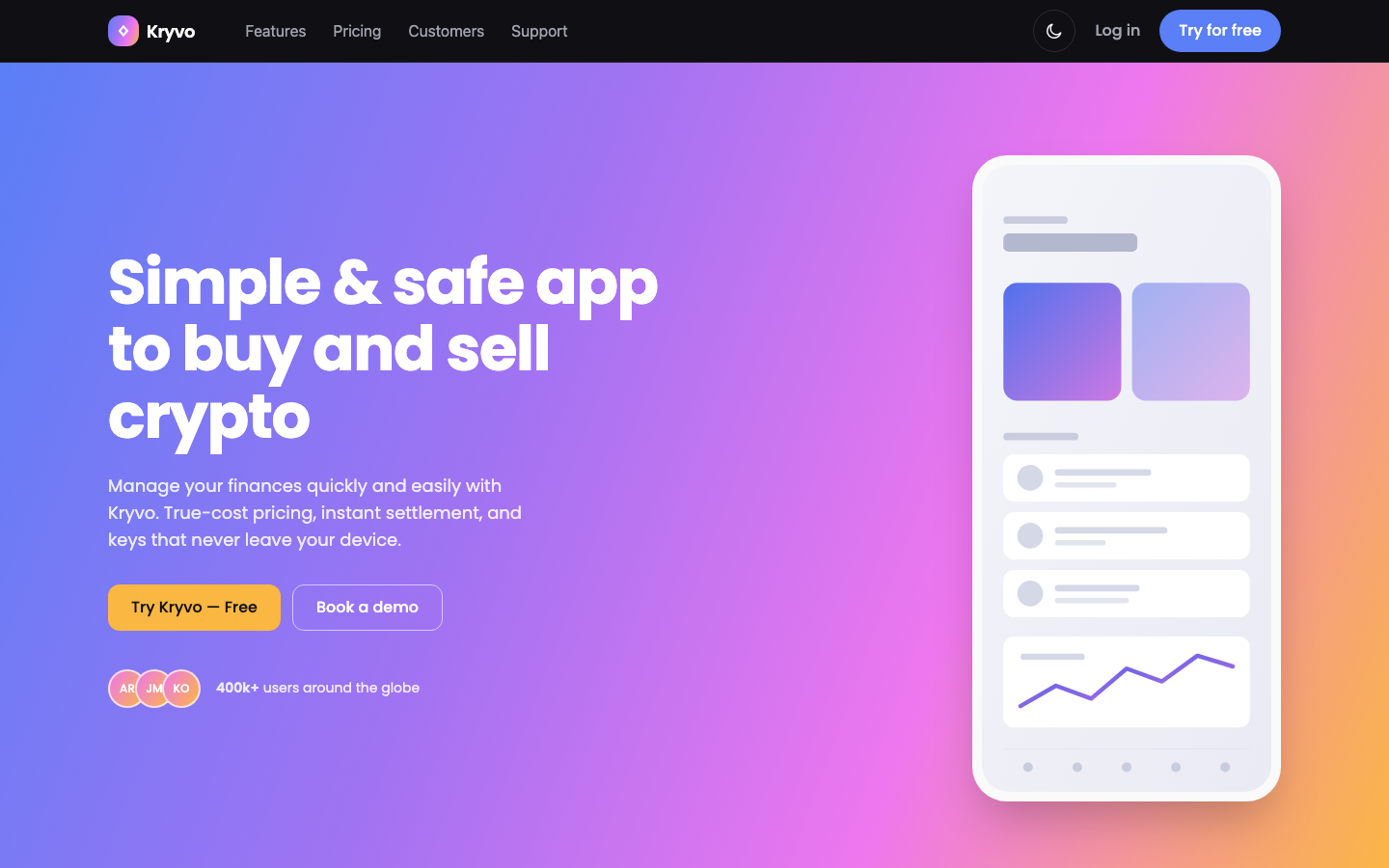 Kryvo website template preview 2