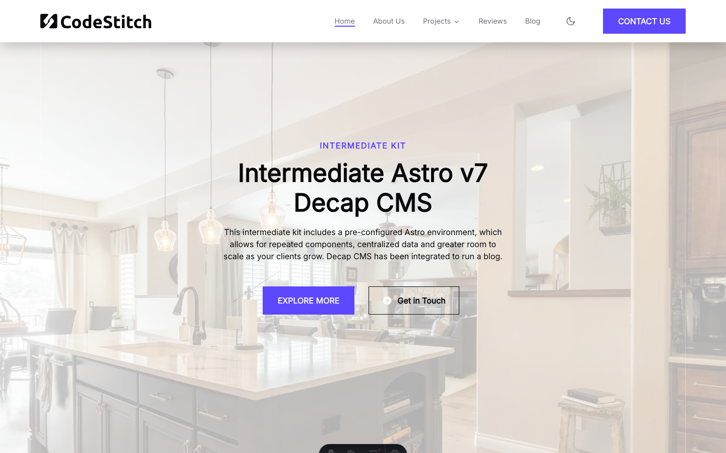 Decap CMS Portfolio website template preview