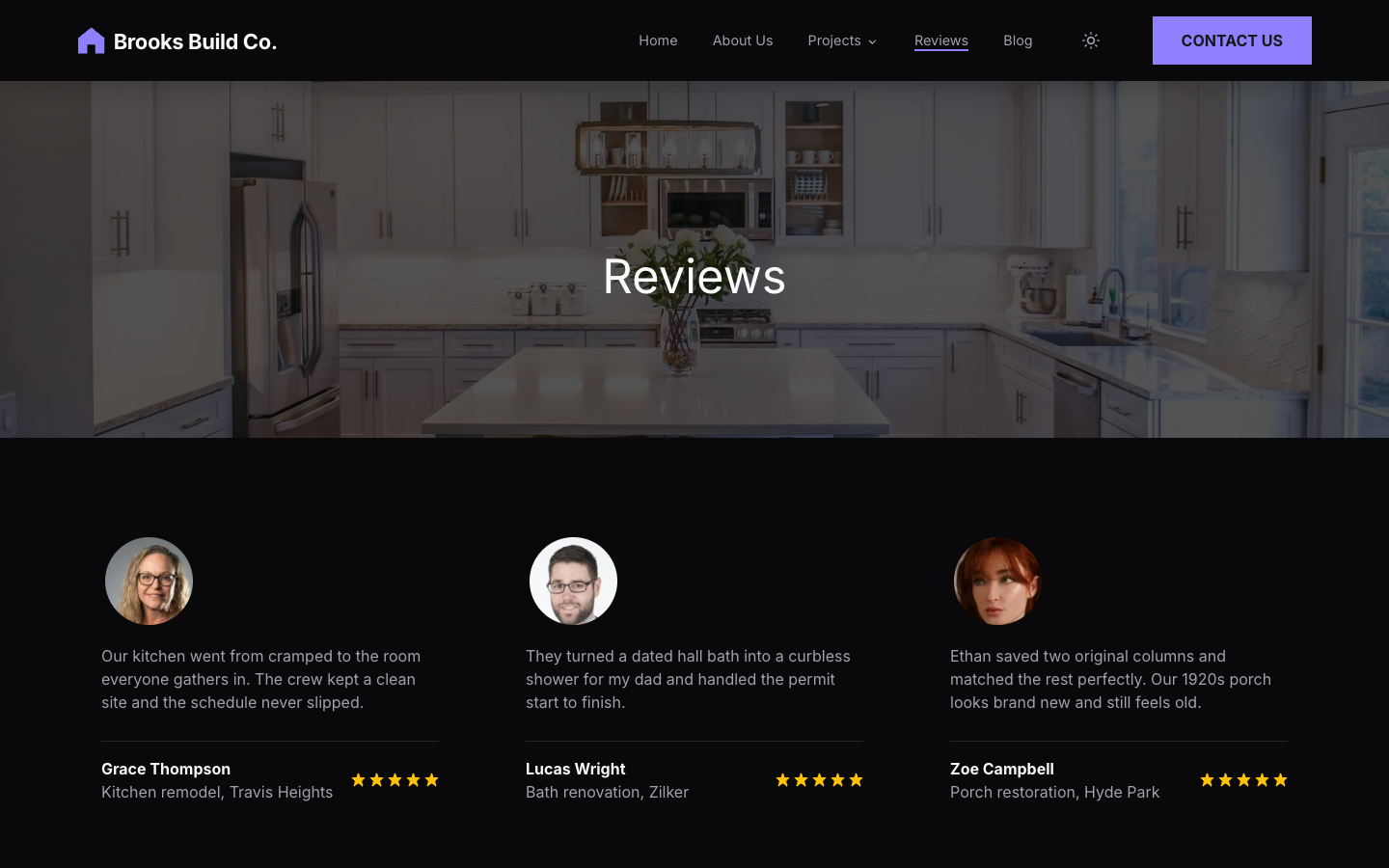 Decap CMS Portfolio website template preview 9