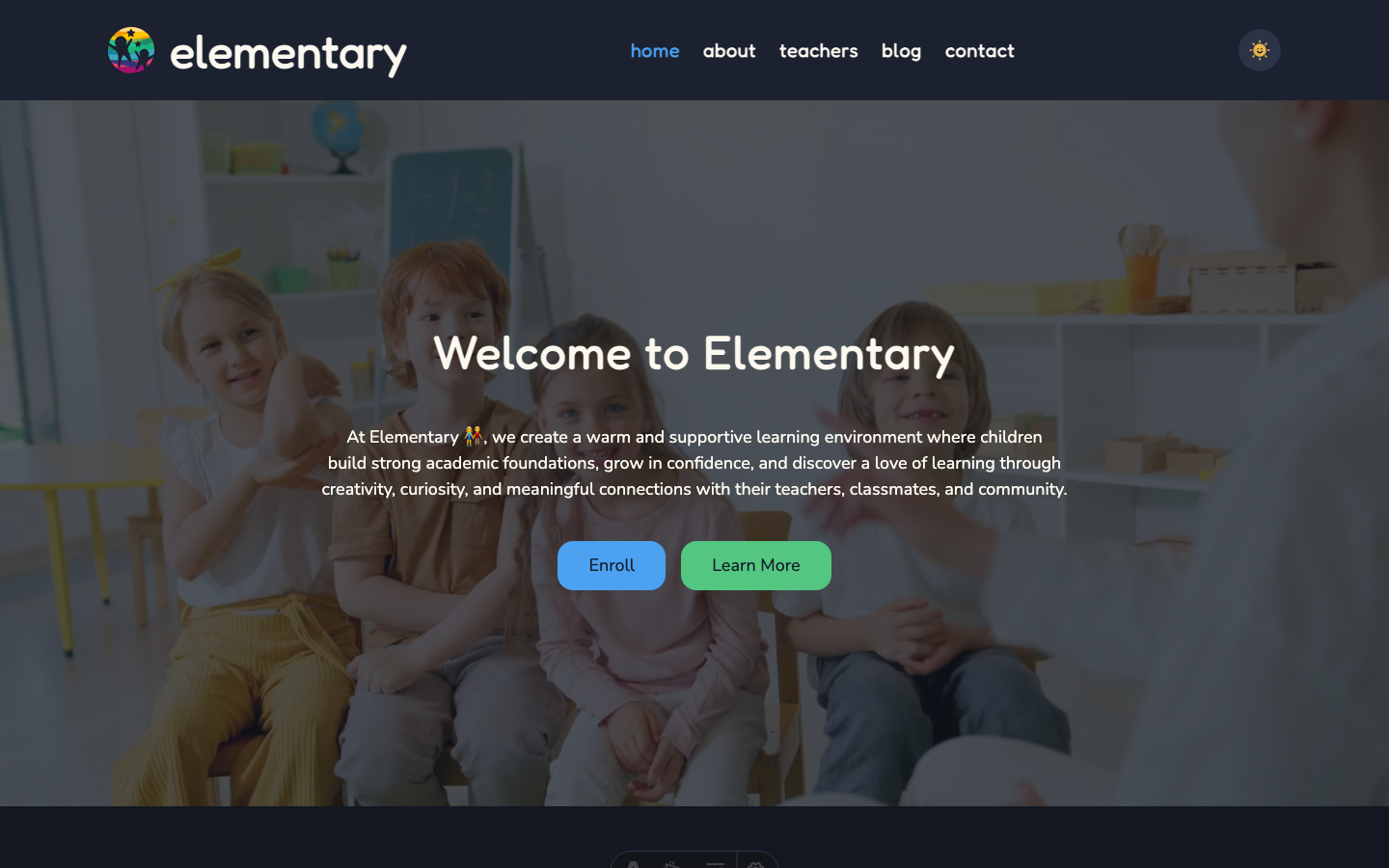 Elementary website template — page 2