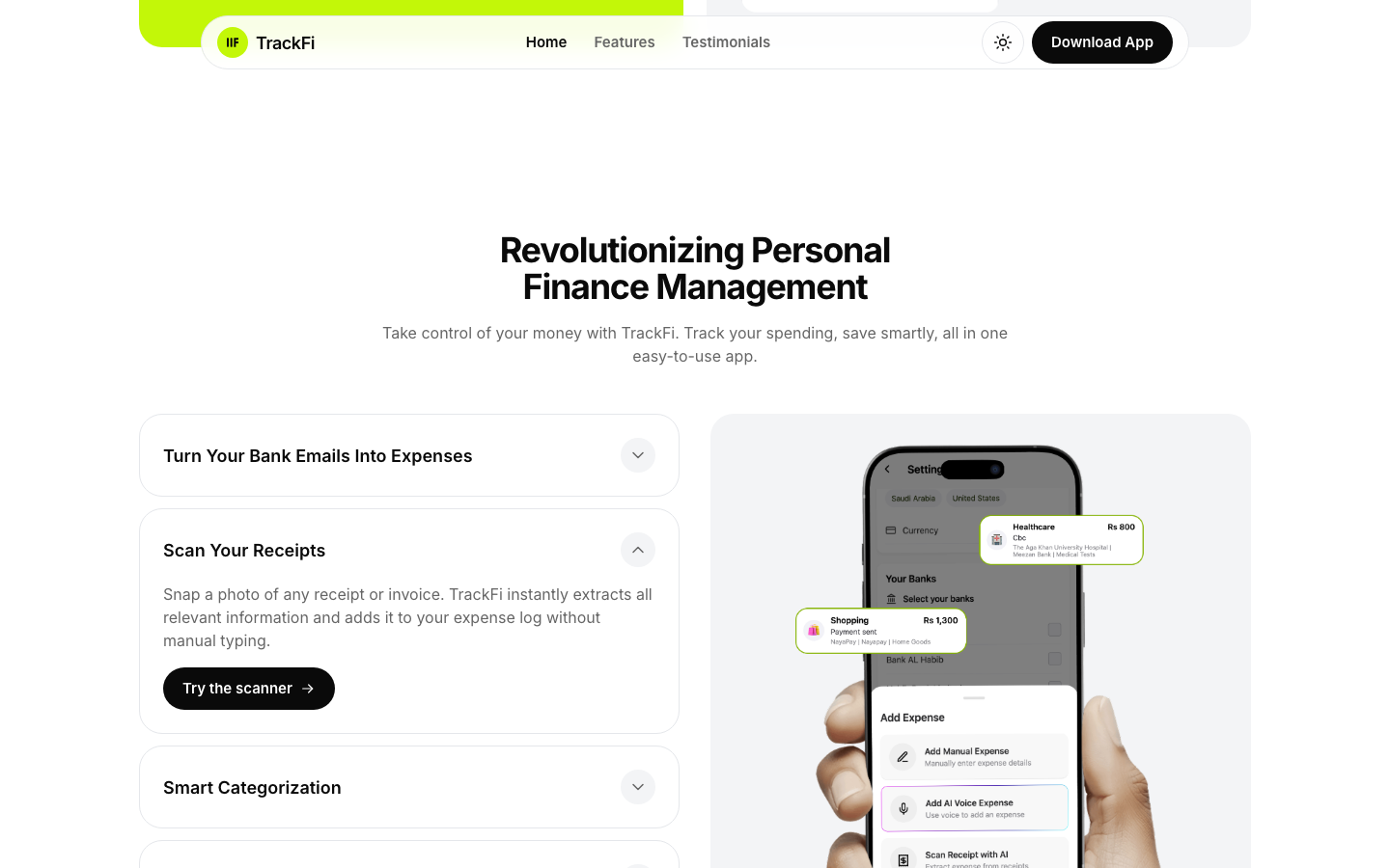 TrackFi website template preview 5