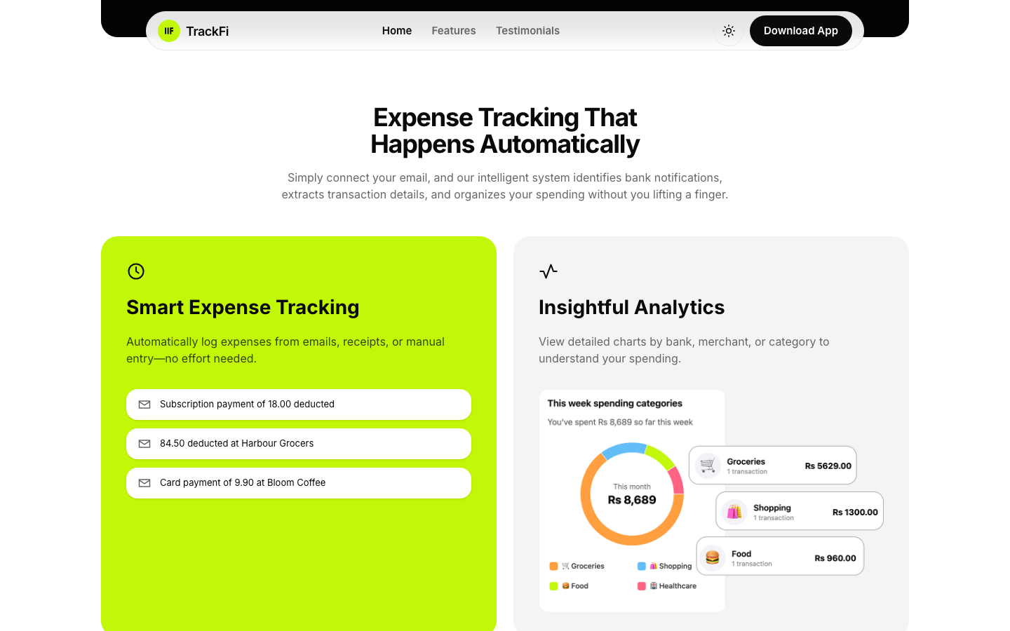 TrackFi website template preview 3