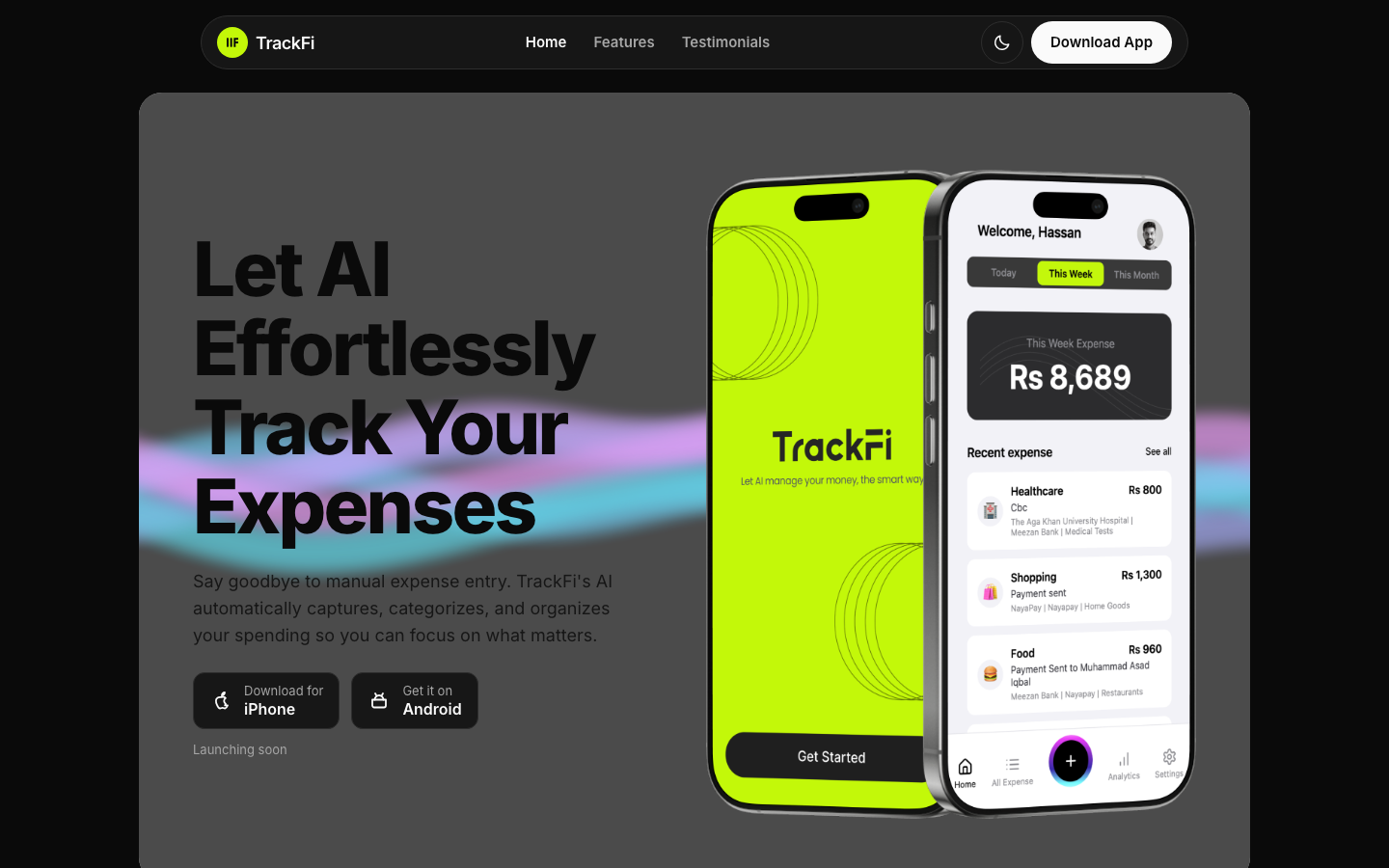 TrackFi website template preview 2