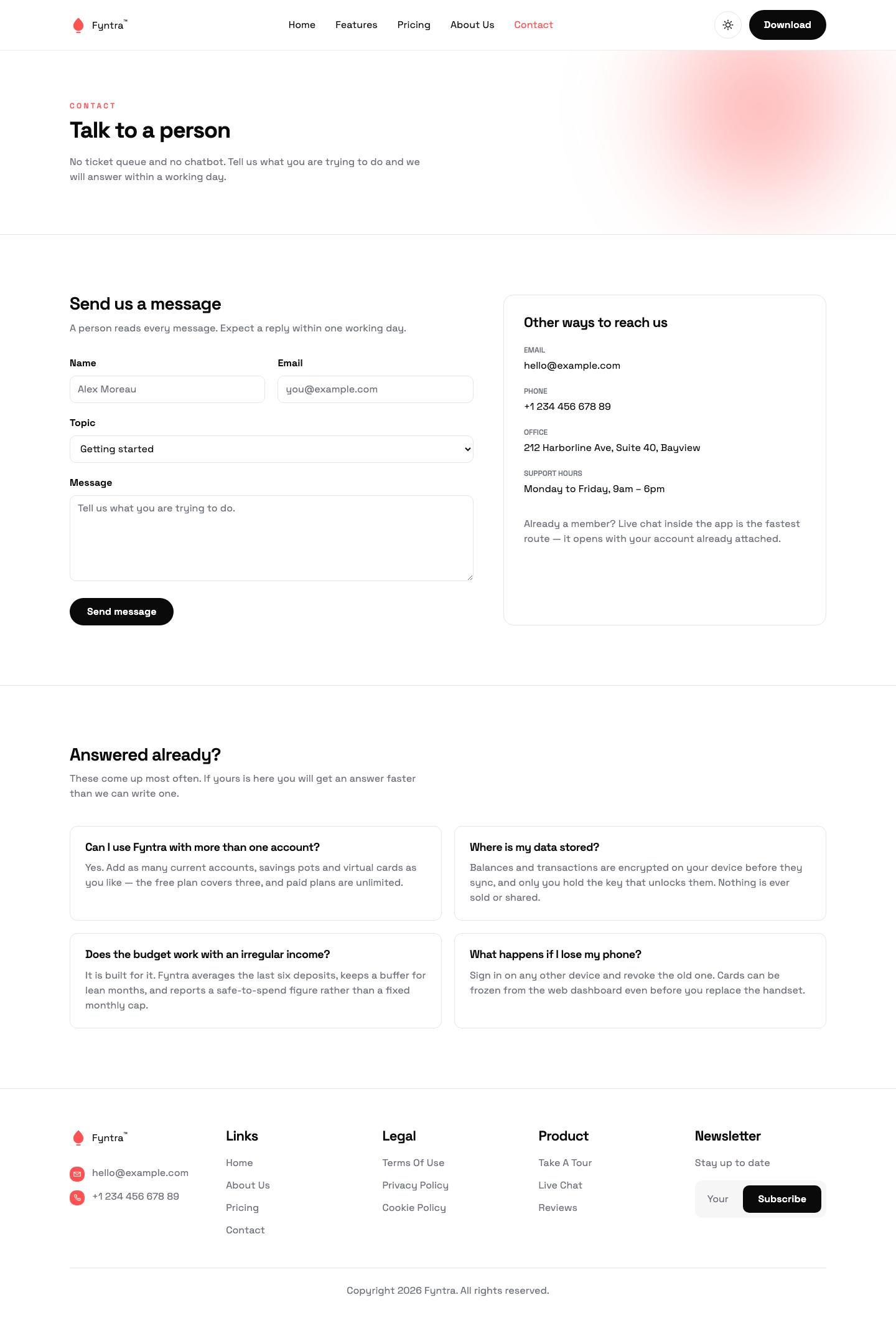 Fyntra website template preview 8
