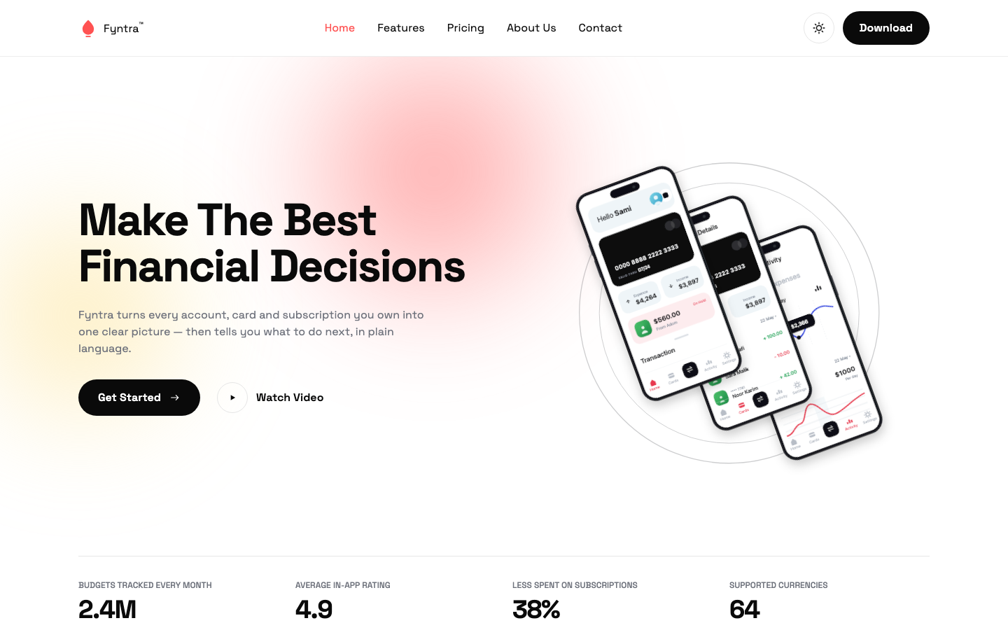 Fyntra website template preview