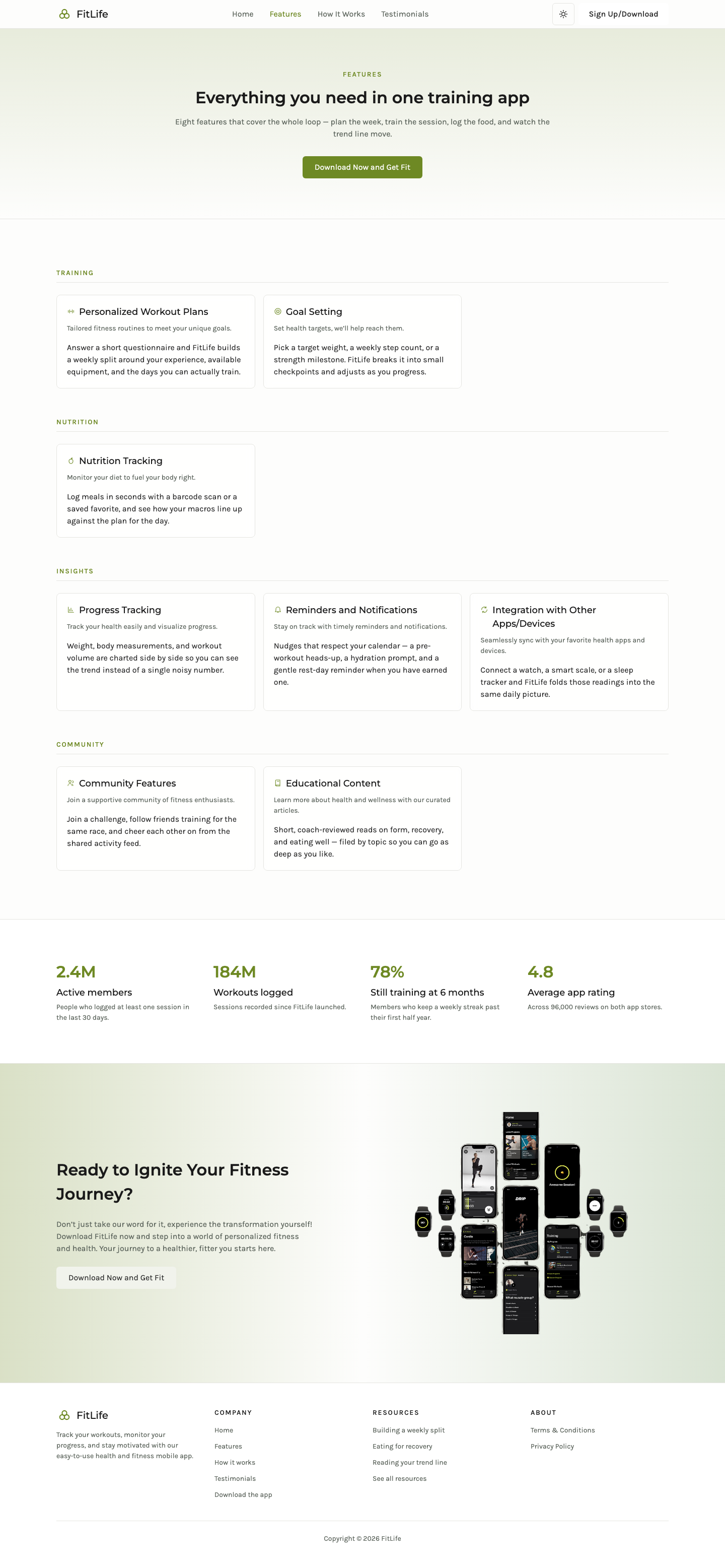 FitLife website template preview 8