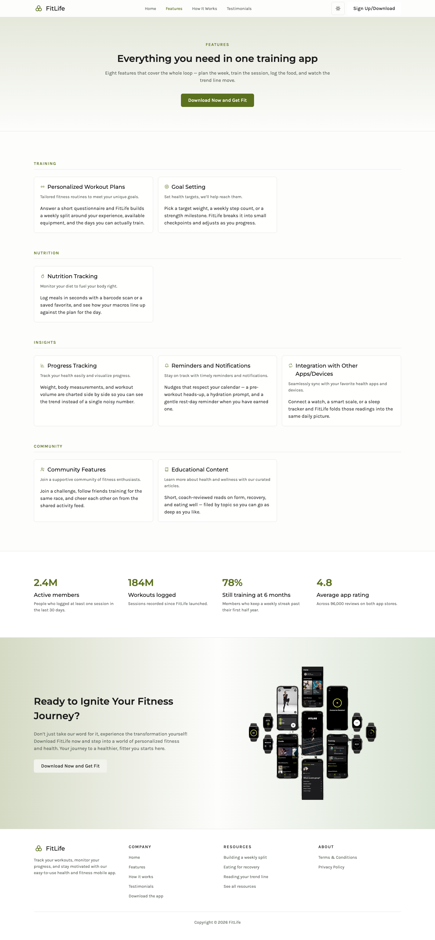 FitLife website template preview 8