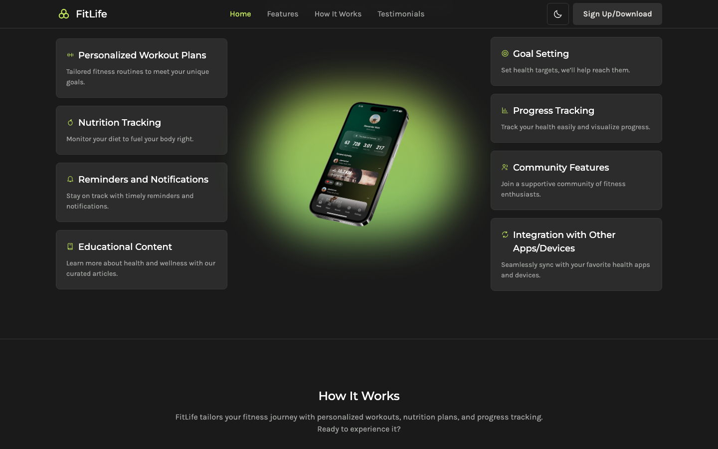 FitLife website template preview 4