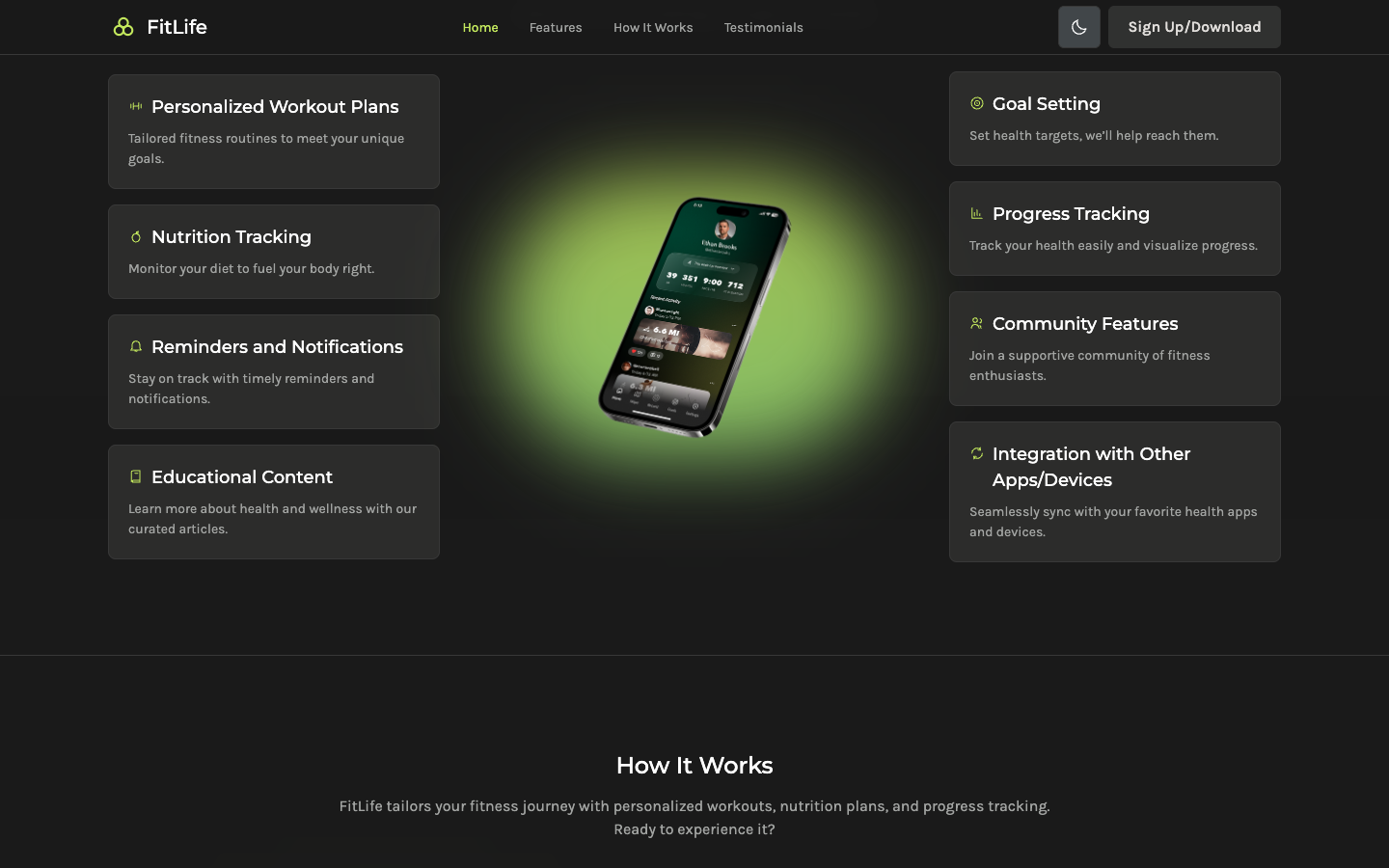 FitLife website template preview 4