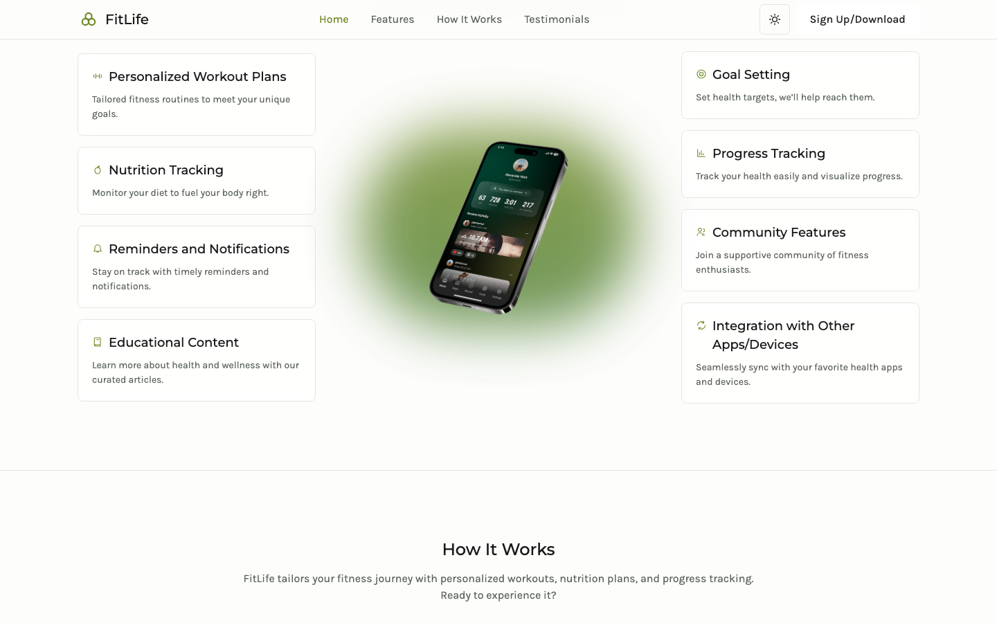 FitLife website template preview 3