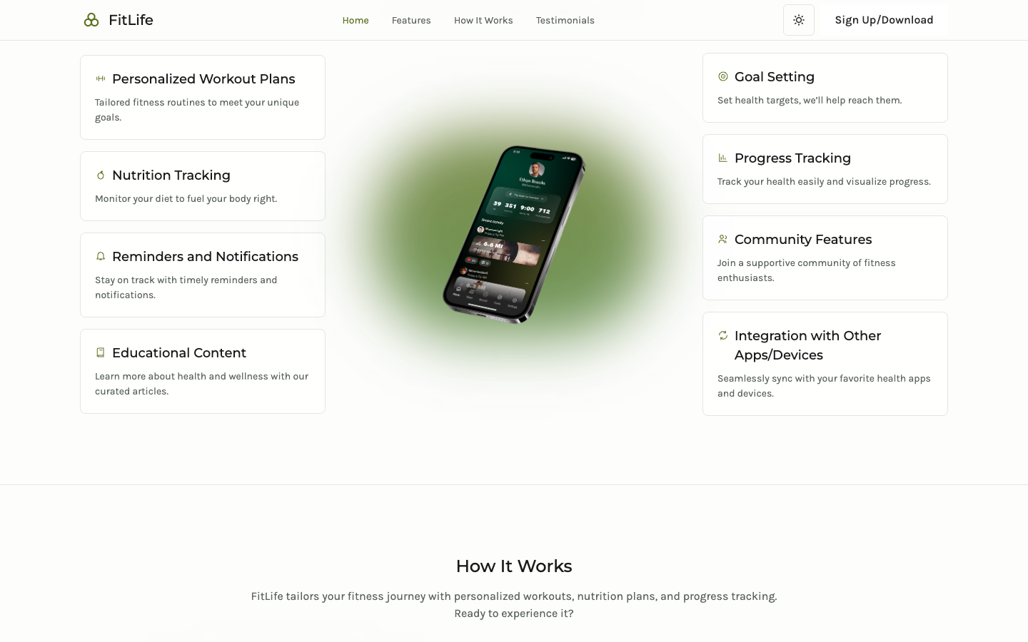 FitLife website template preview 3