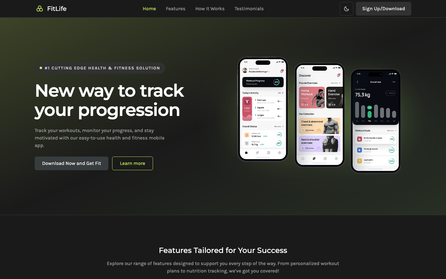 FitLife website template preview 2