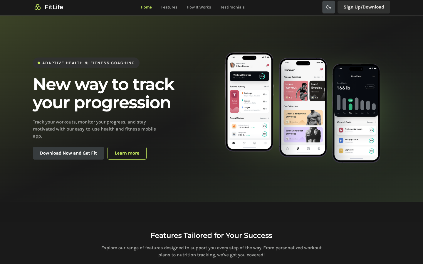 FitLife website template preview 2