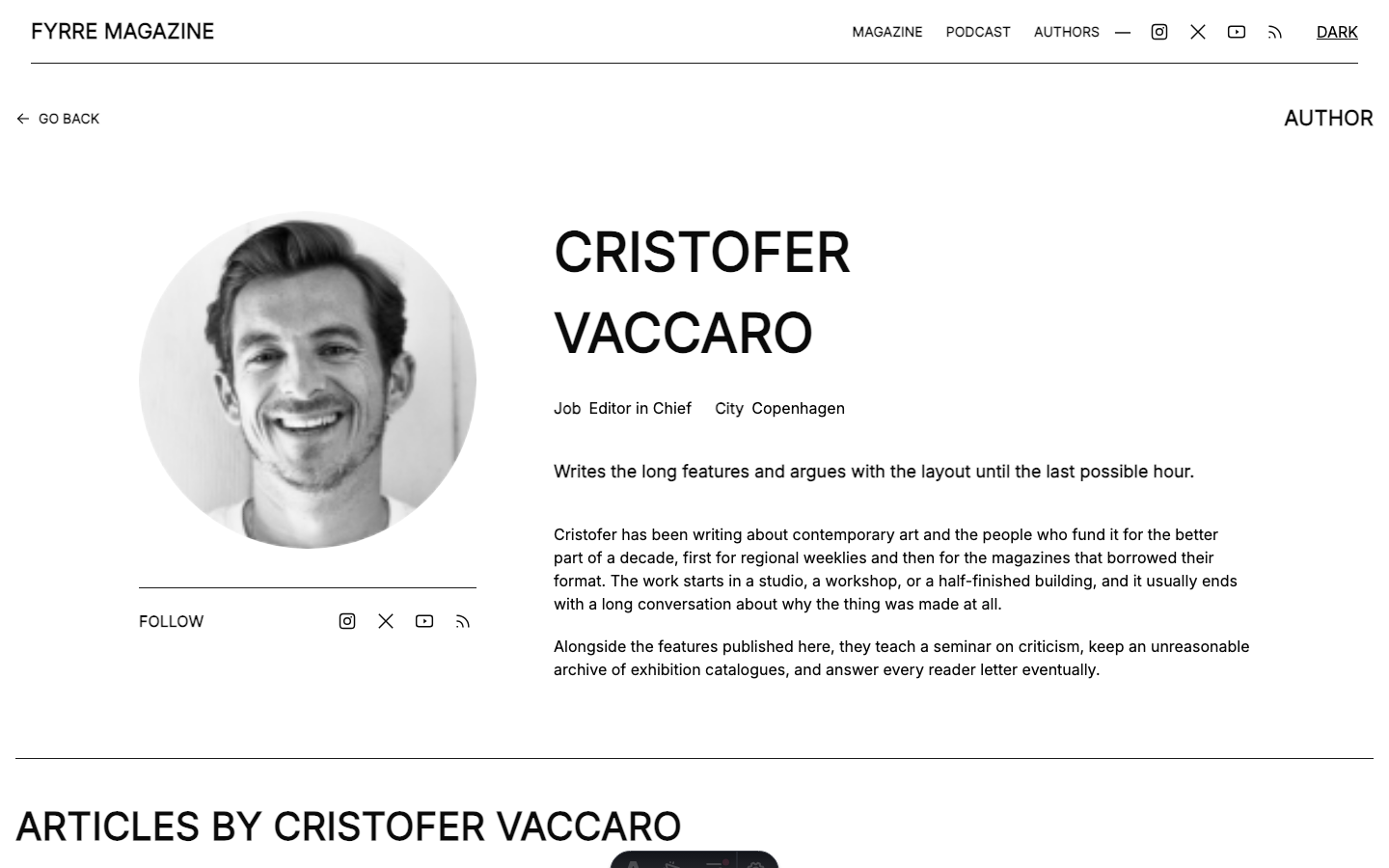 Fyrre website template — page 3